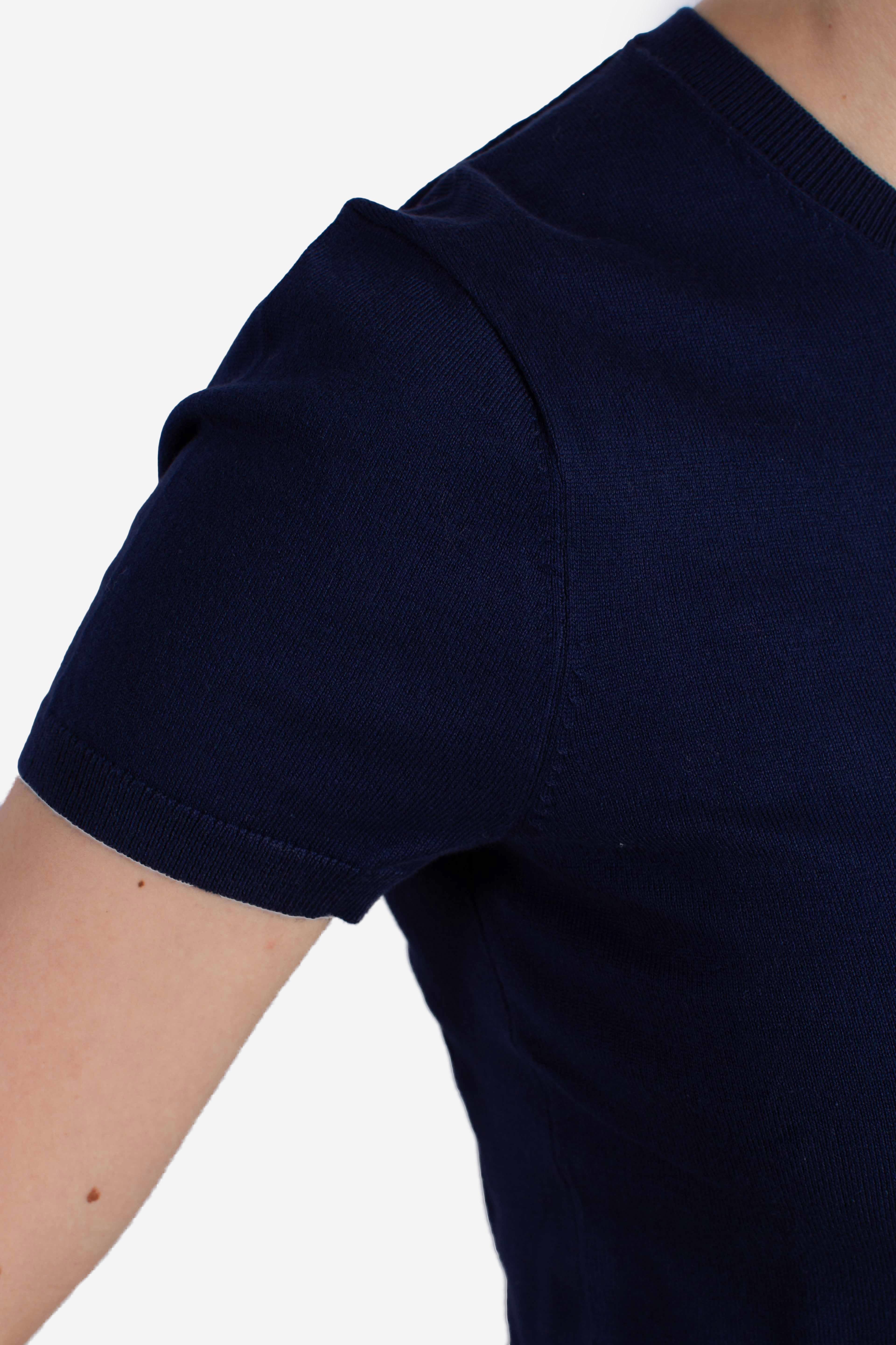 MAGLIA GIROCOLLO A MANICHE CORTE blue