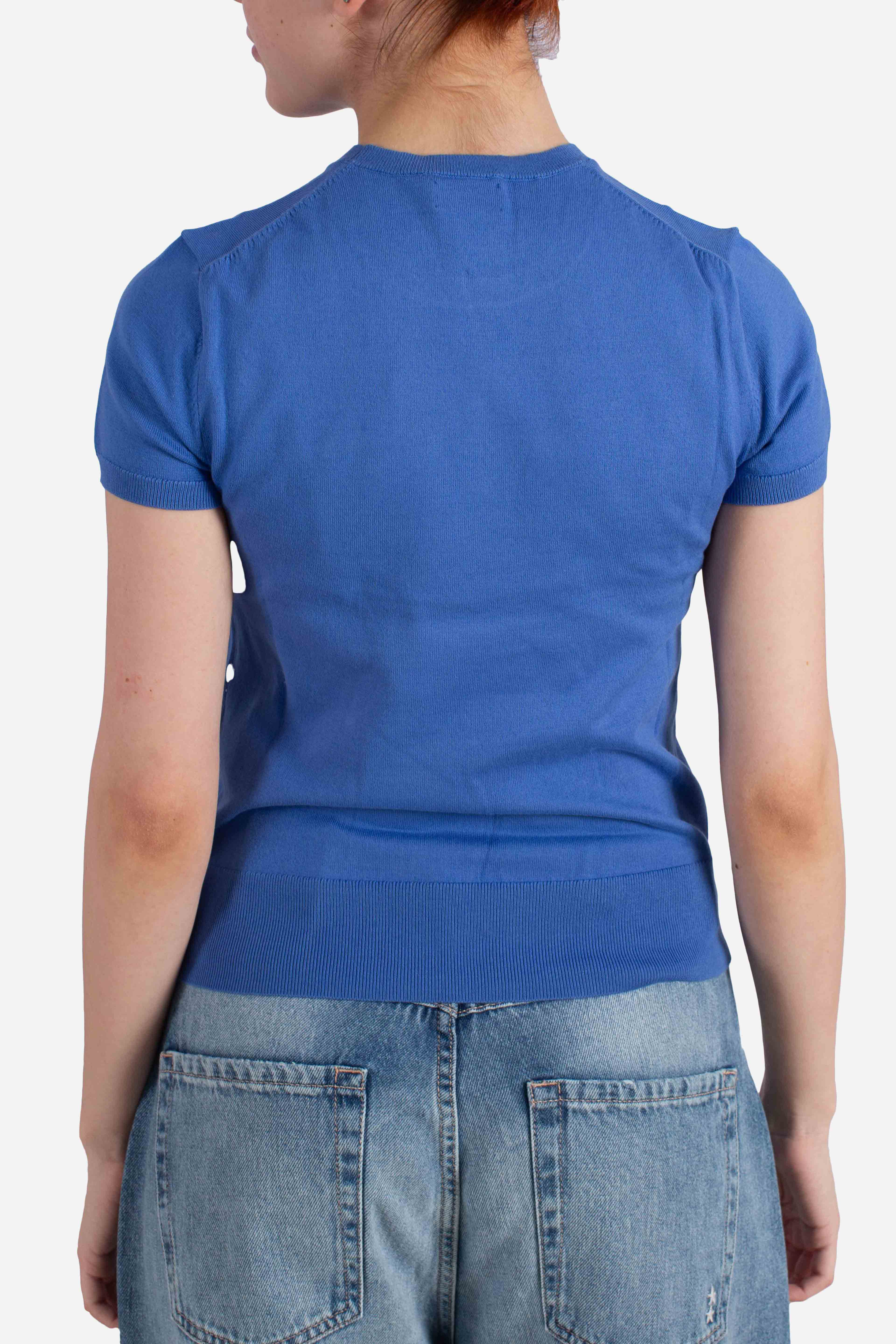 MAGLIA GIROCOLLO A MANICHE CORTE blue