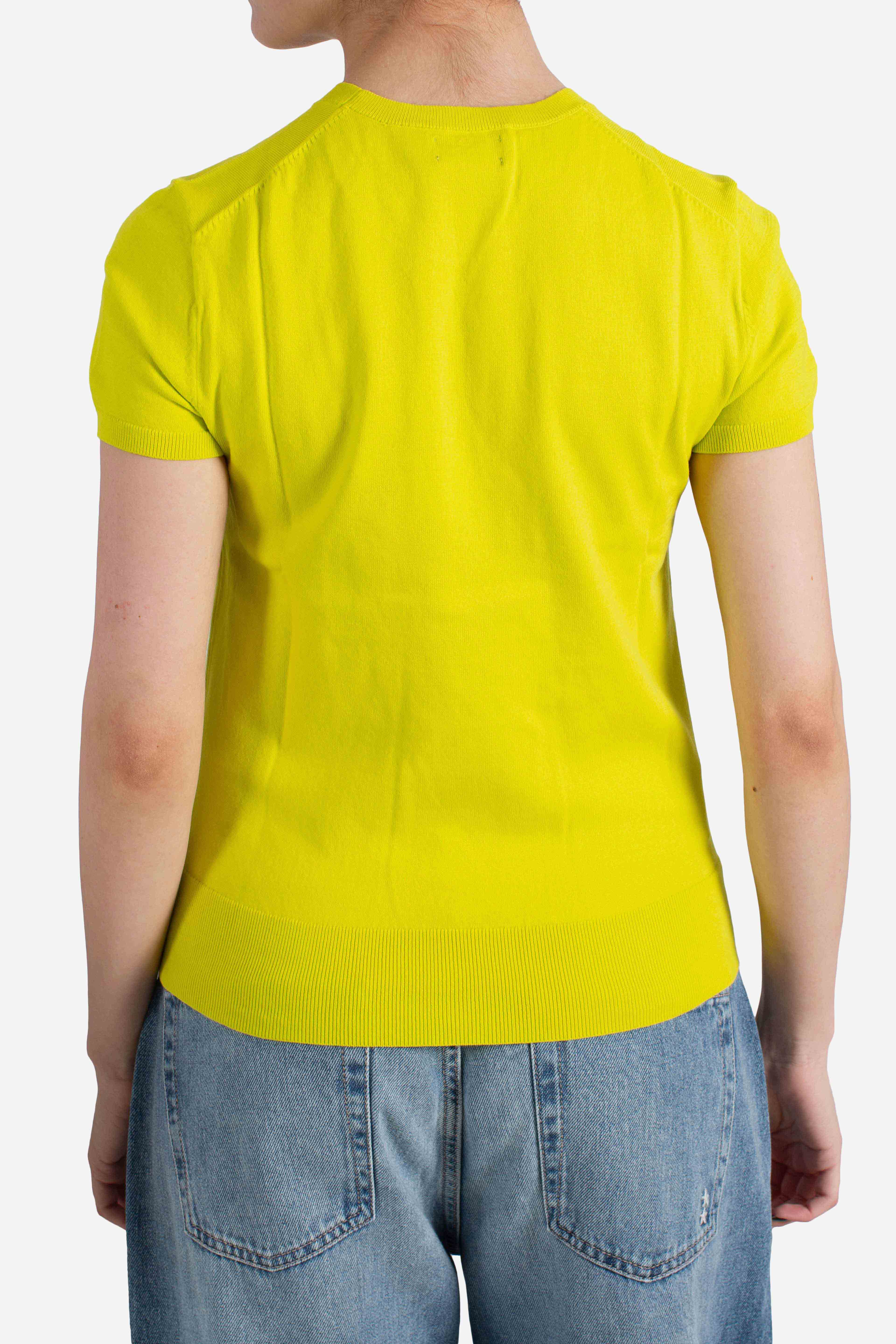 MAGLIA GIROCOLLO A MANICHE CORTE peridot green