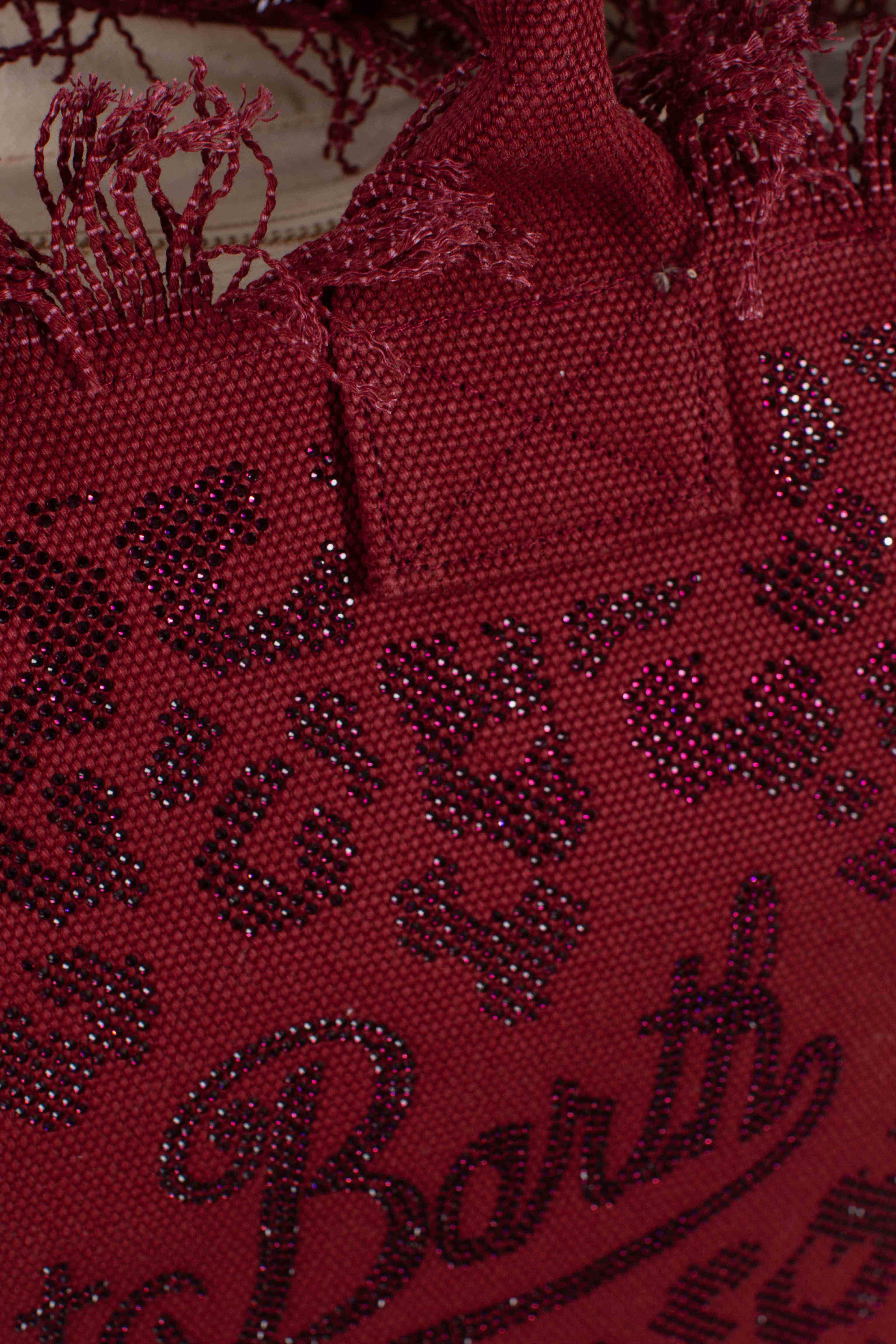 Borsa Vanity regular in canvas leopardato con strass