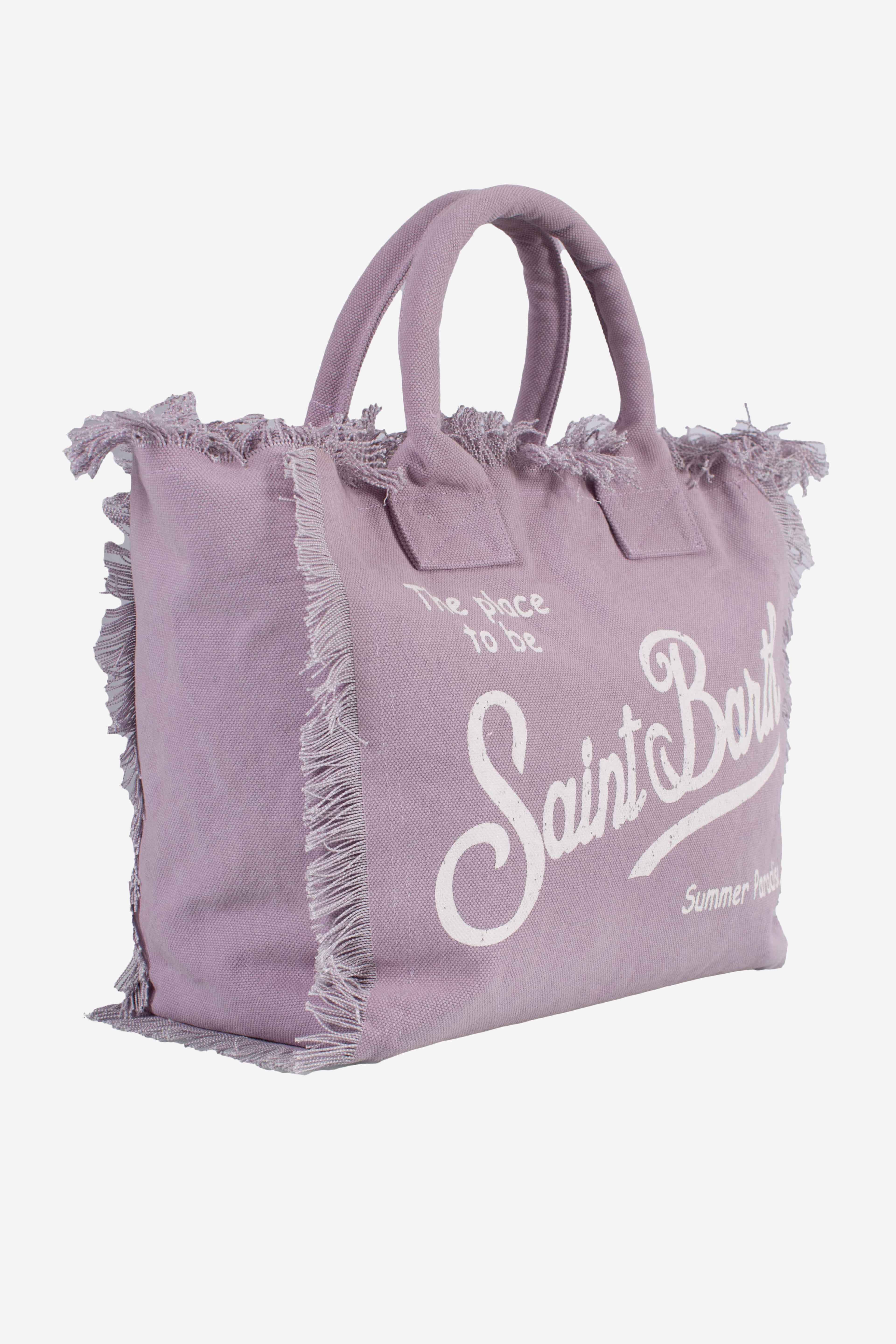 Borsa a spalla Vanity in canvas di cotone lilla