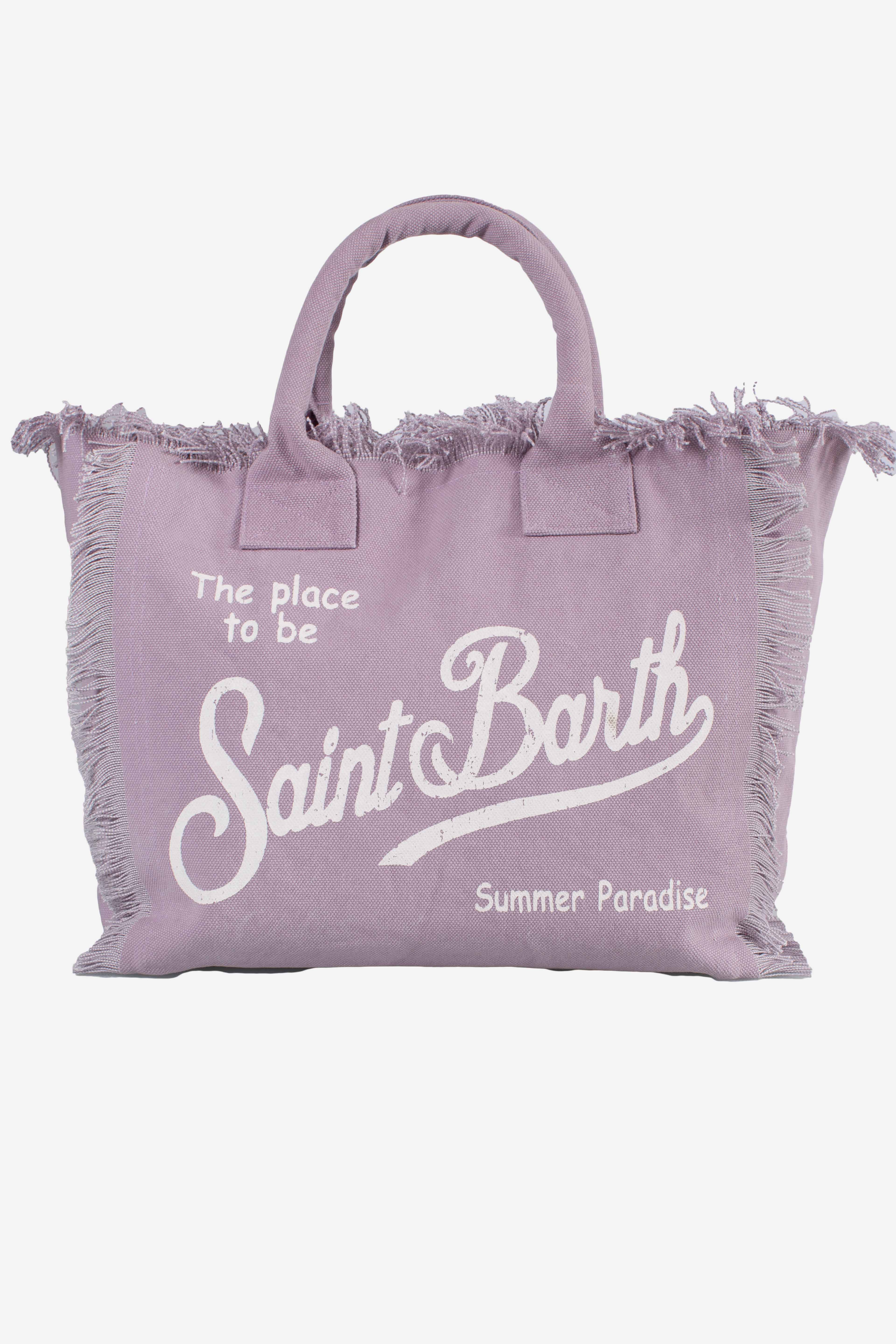 Borsa a spalla Vanity in canvas di cotone lilla