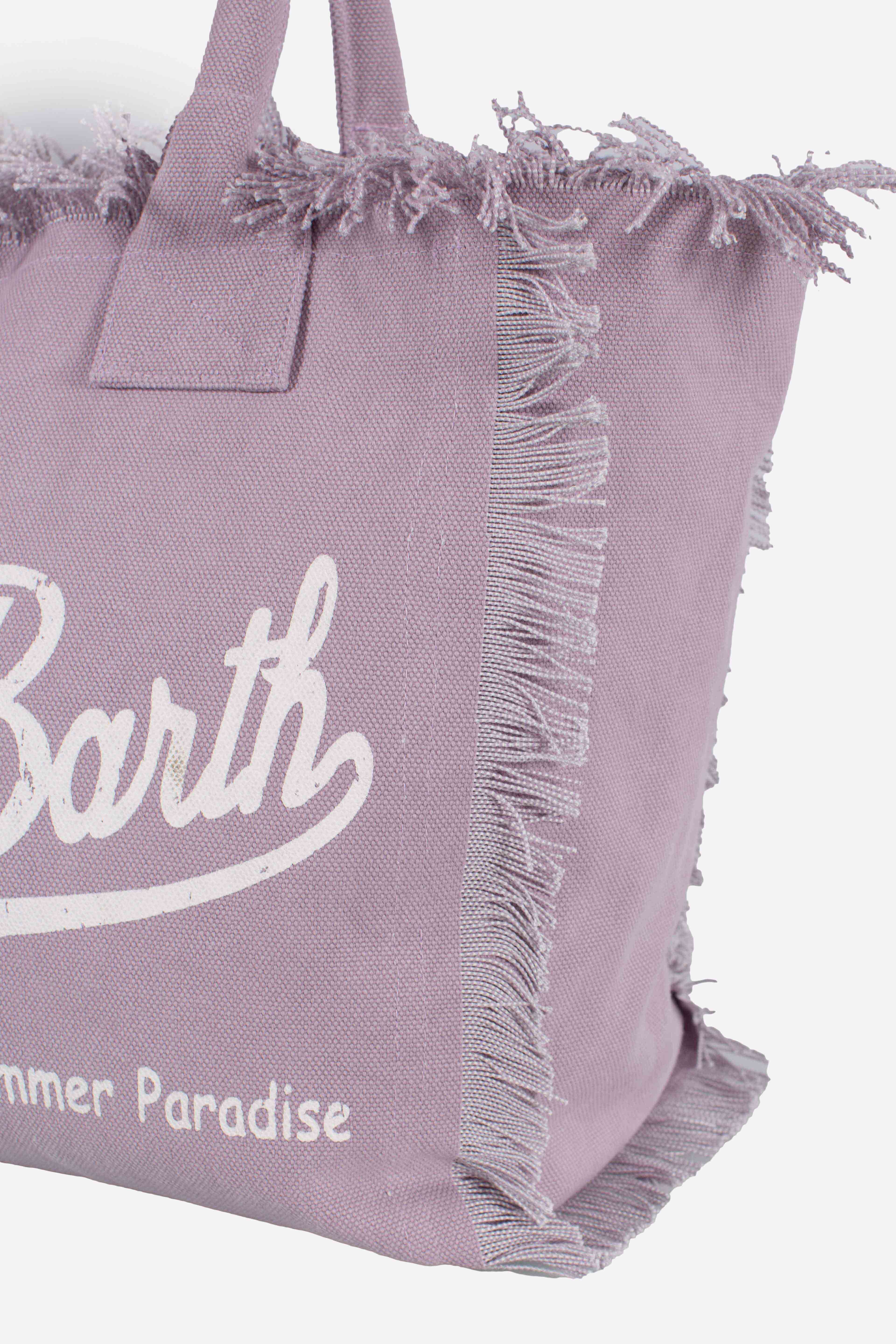 Borsa a spalla Vanity in canvas di cotone lilla