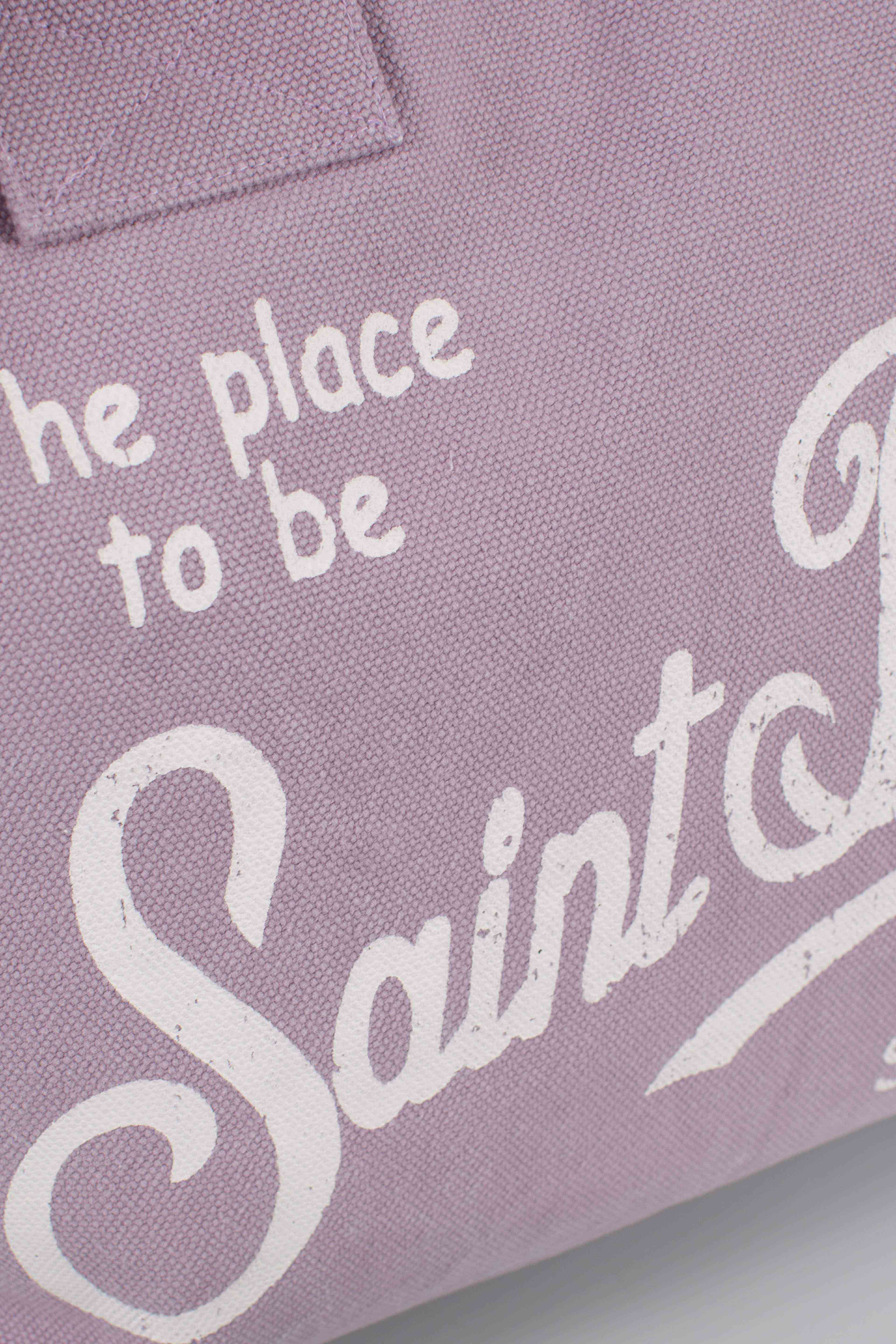 Borsa a spalla Vanity in canvas di cotone lilla