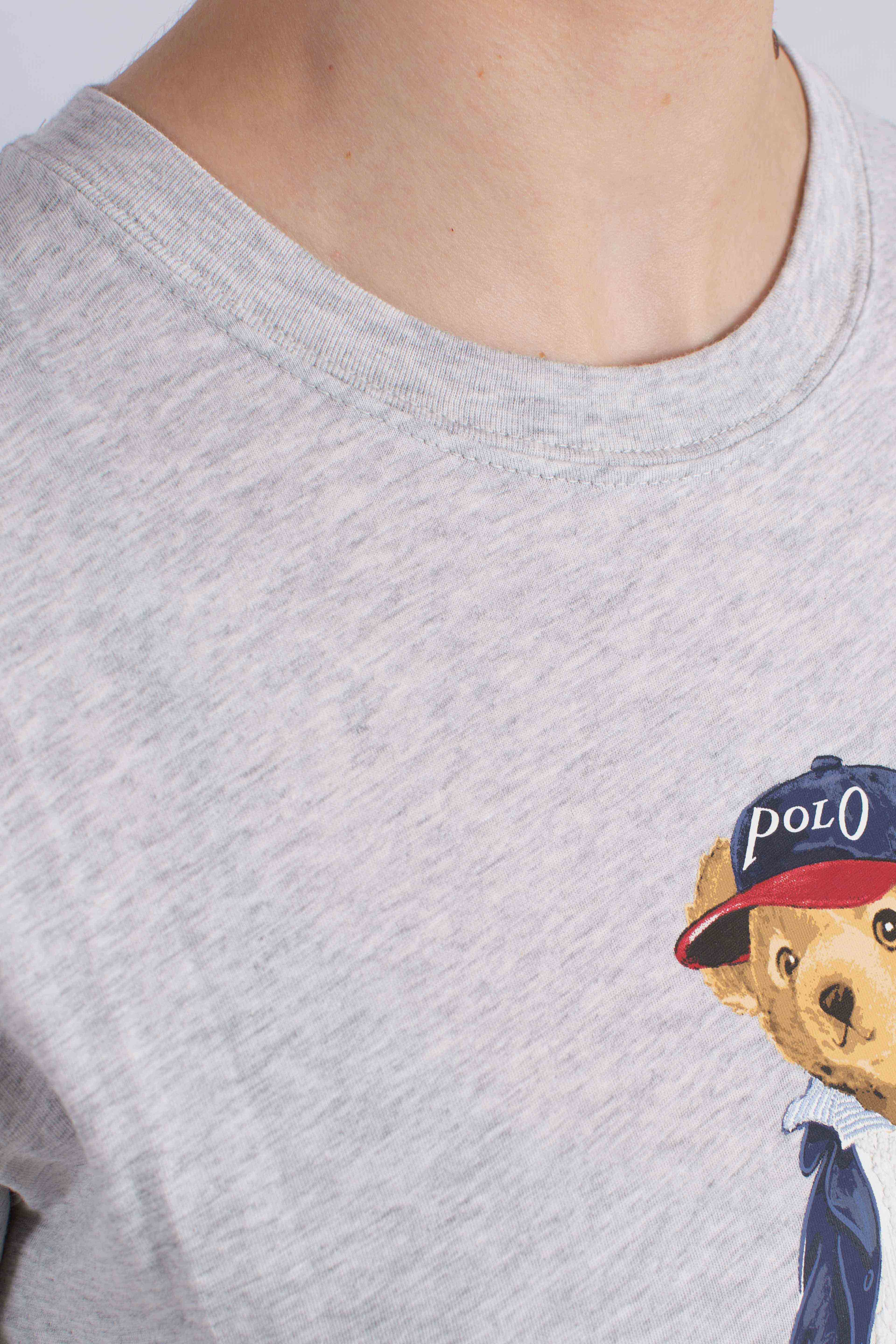 T-shirt in jersey di cotone con orso polo