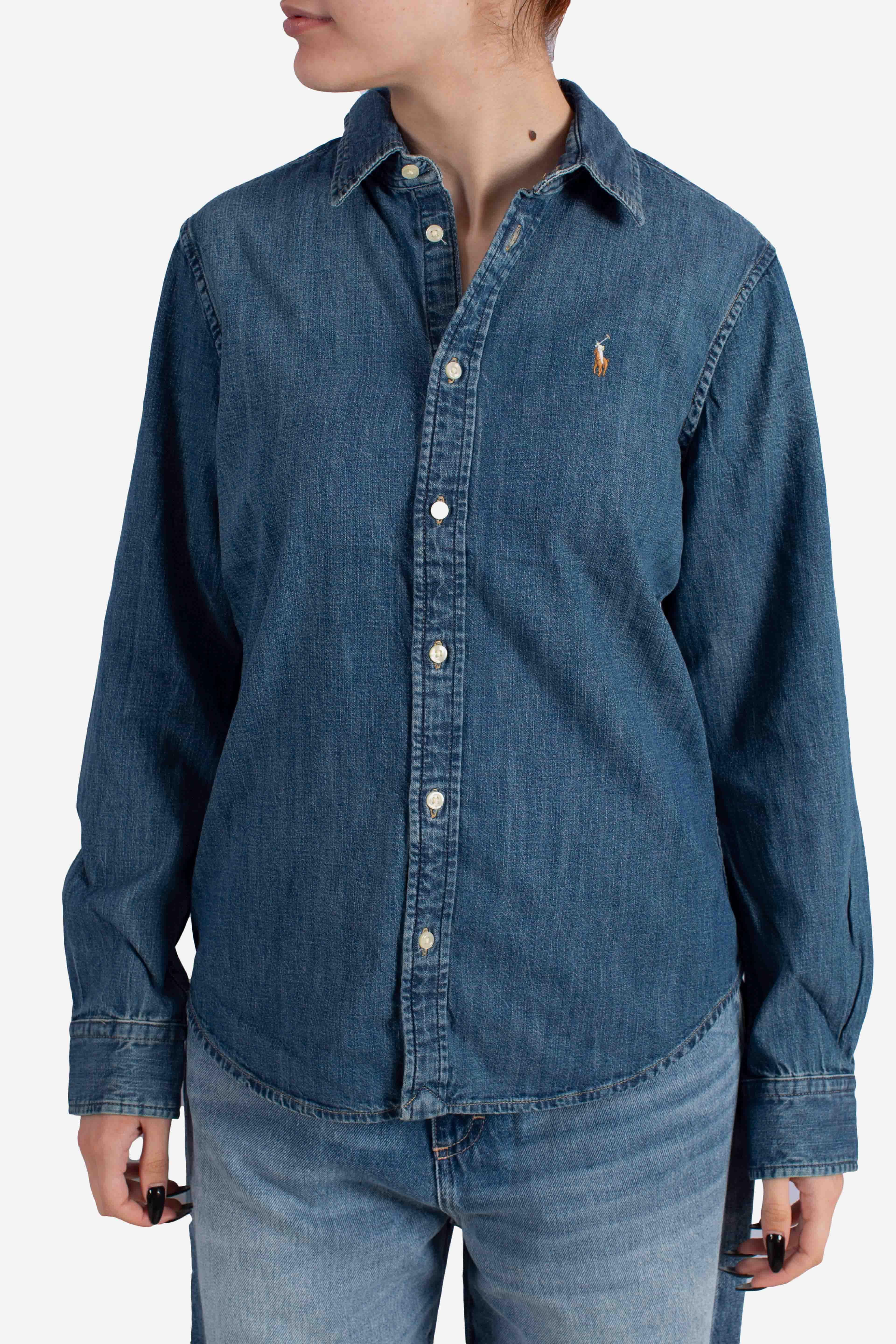 Camicia slim fit Polo Ralph Lauren in denim di cotone