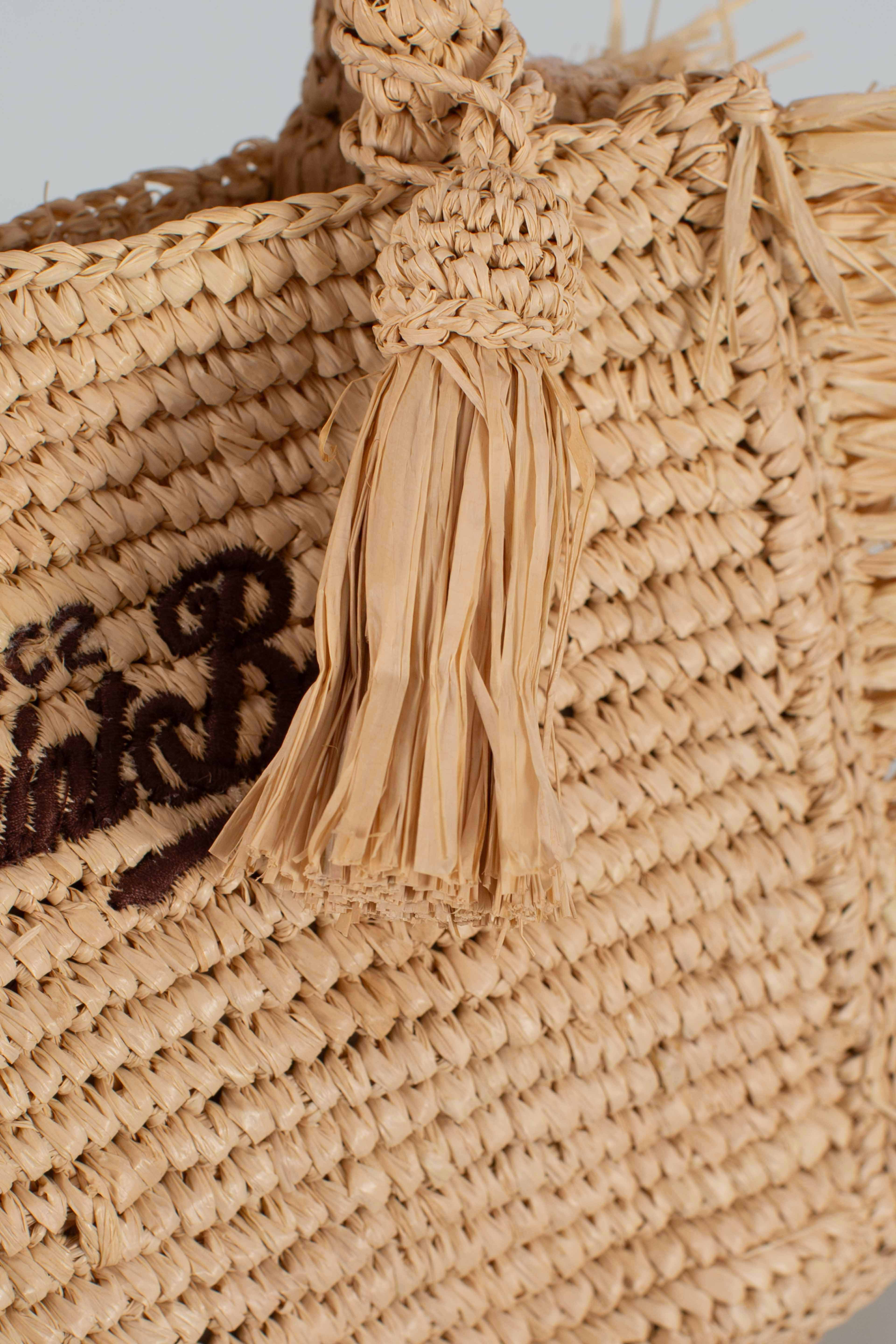 BORSA VANITY MINI RAFFIA FRINGE