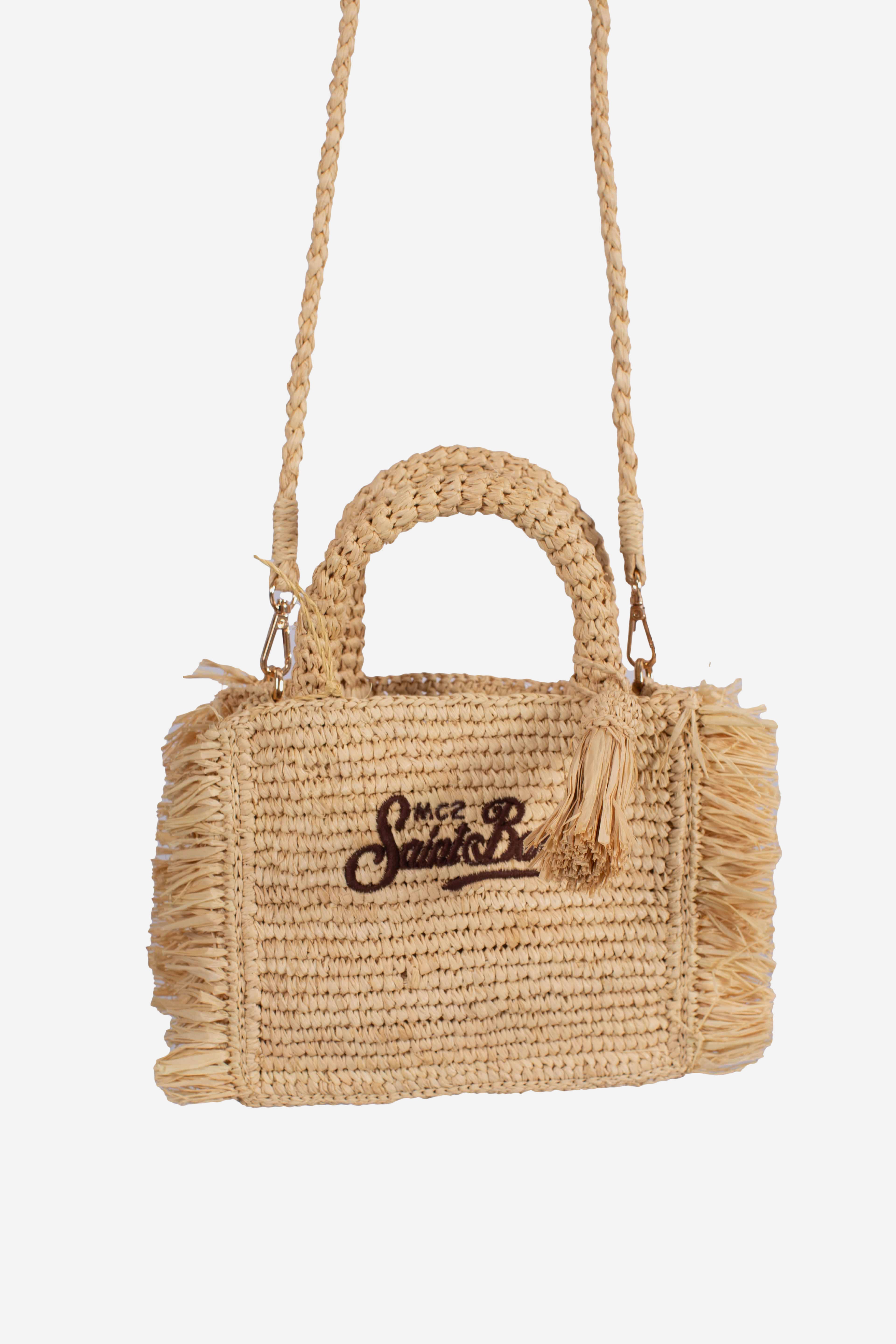 BORSA VANITY MINI RAFFIA FRINGE