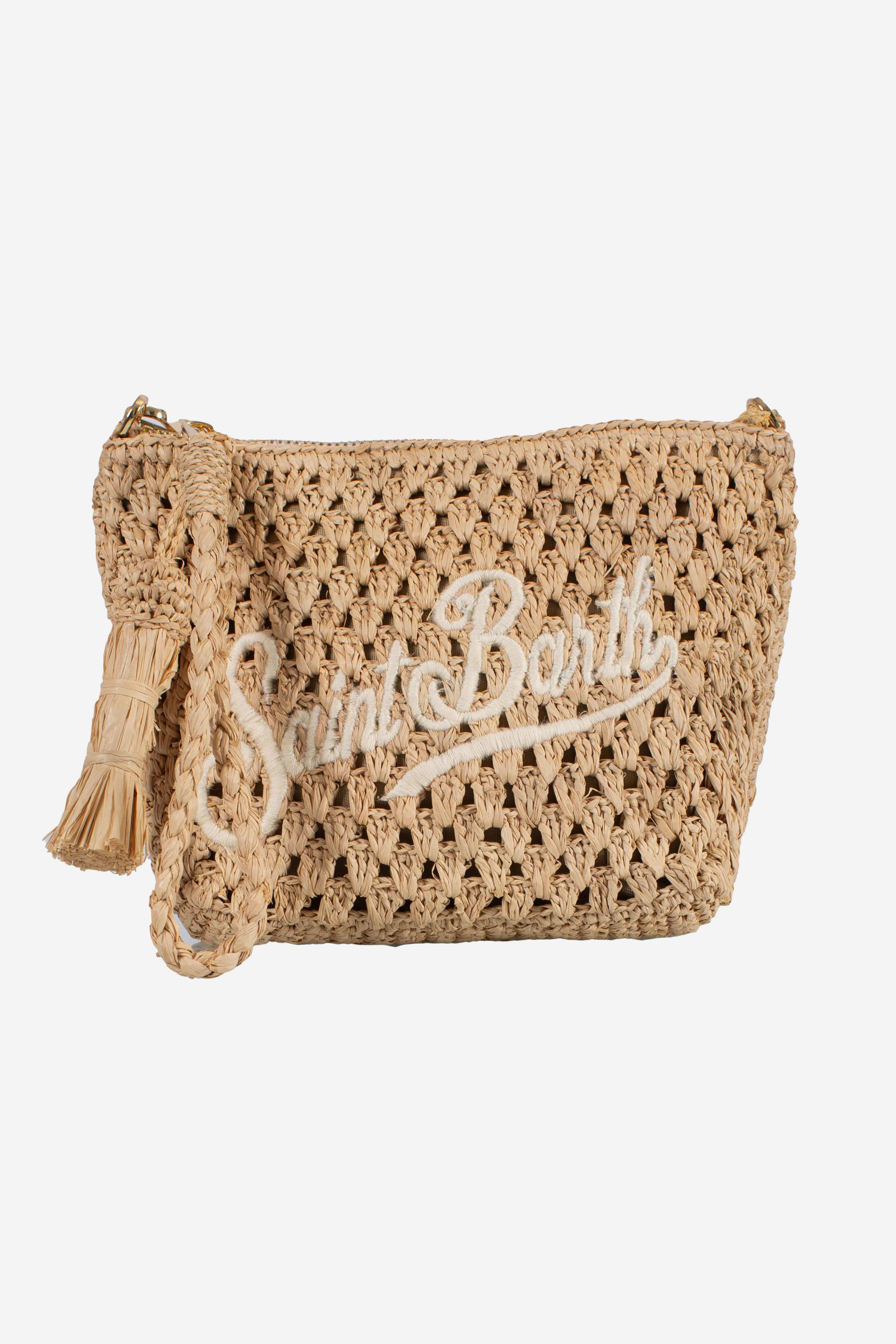 RAFFIA POUCH BEIGE