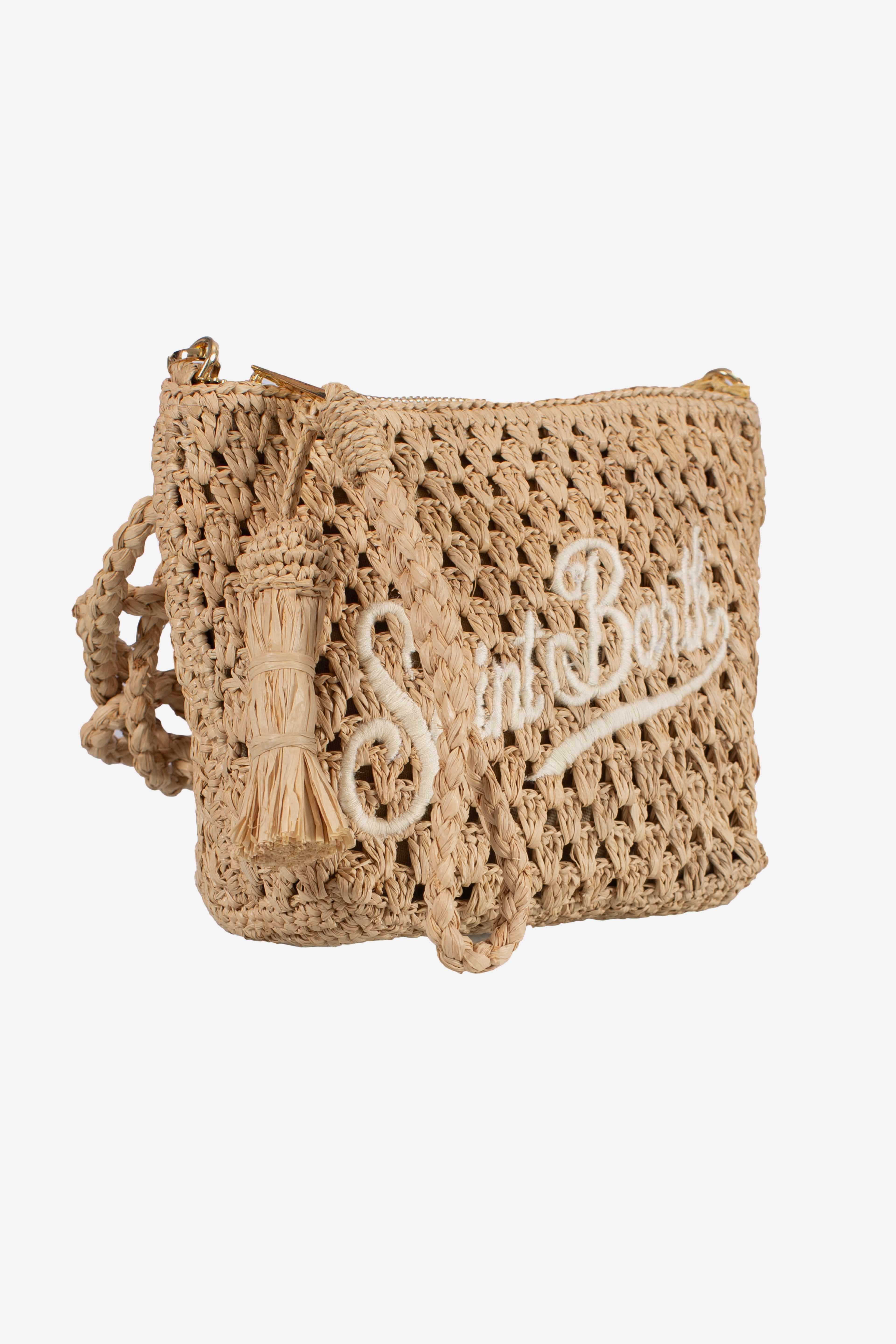 RAFFIA POUCH BEIGE