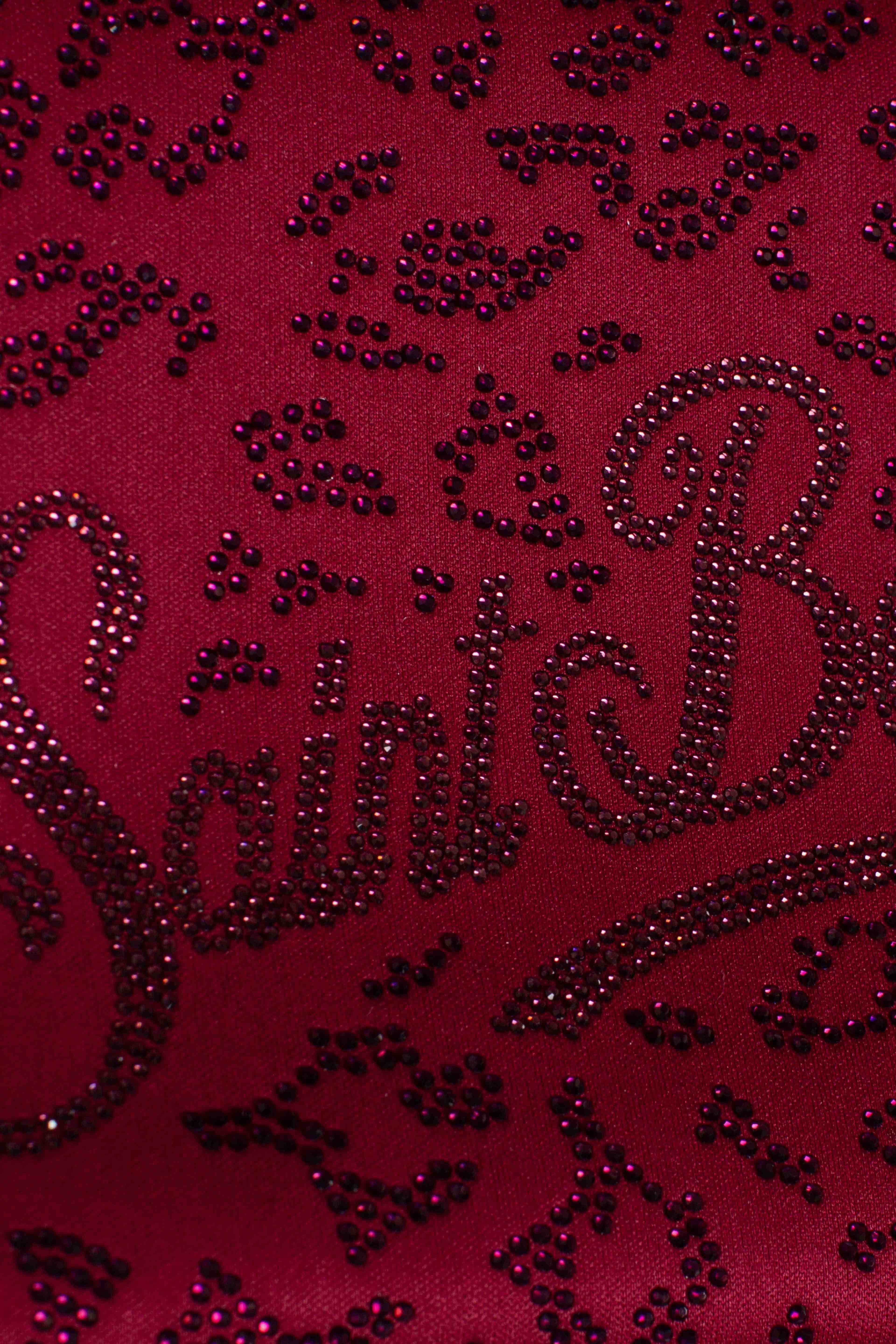 Pochette Aline in scuba con stampa leopardata e strass applicati