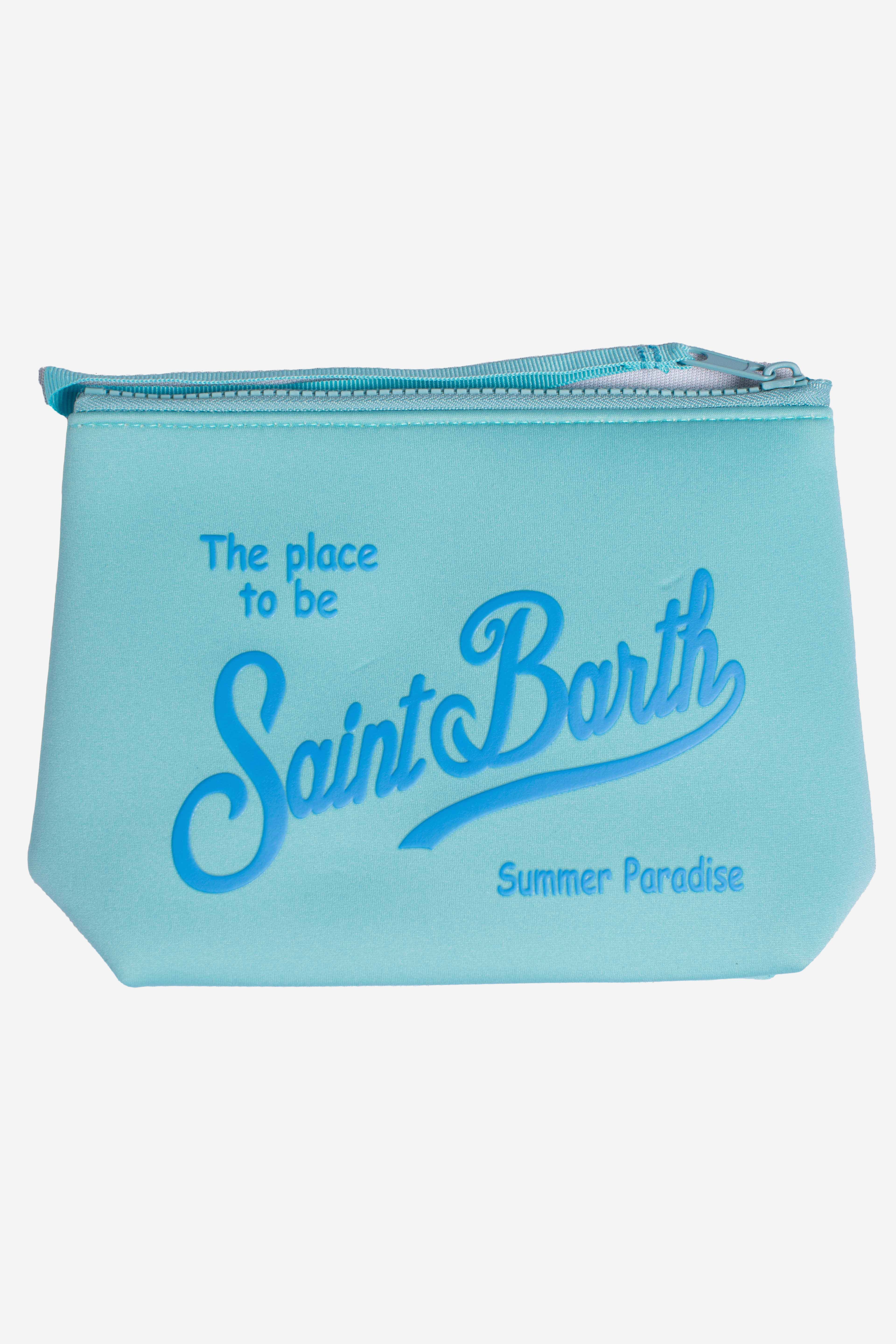 Pochette Aline in scuba azzurra tinta unita