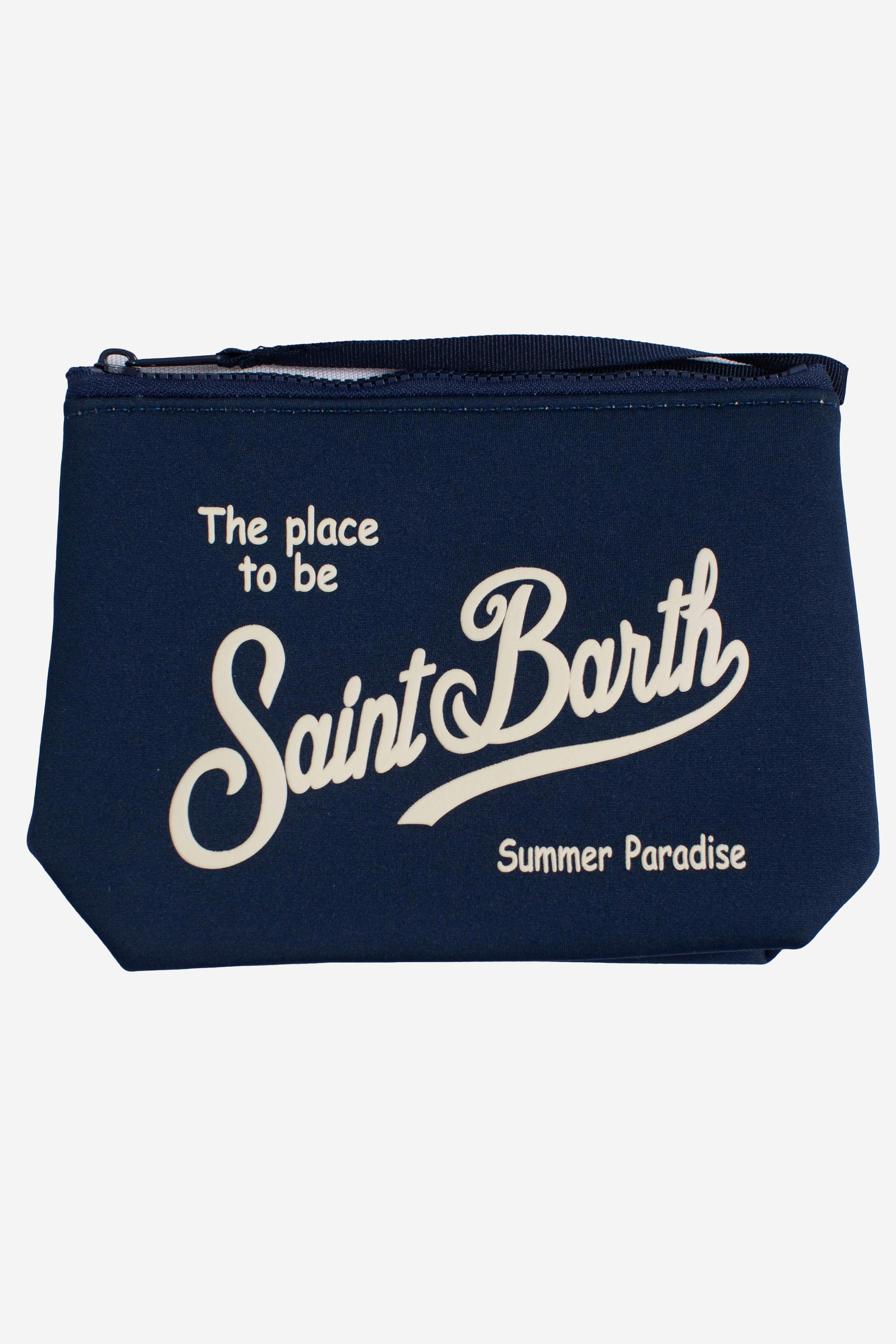 Pochette Aline in scuba blu tinta unita