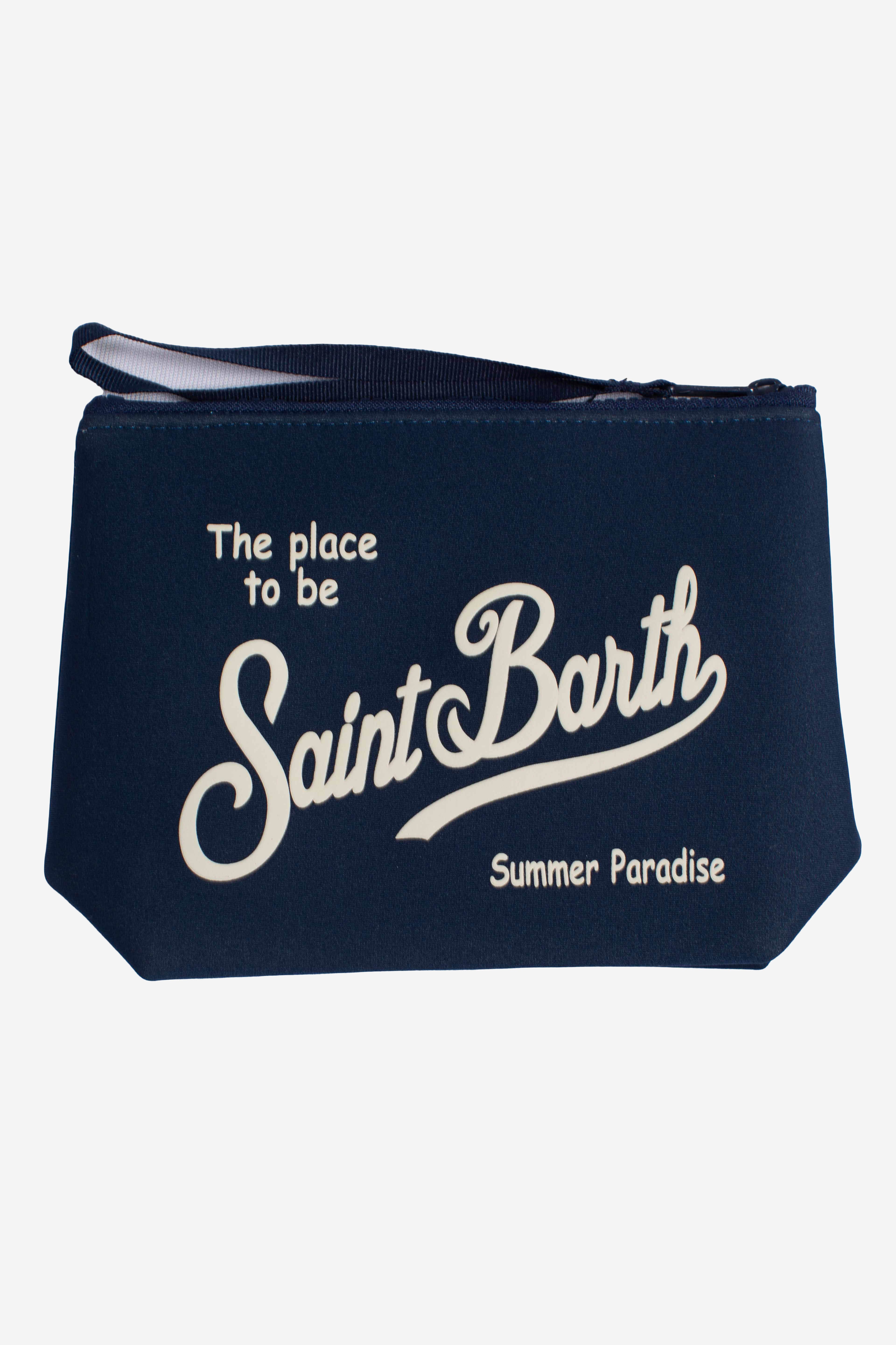 Pochette Aline in scuba blu tinta unita