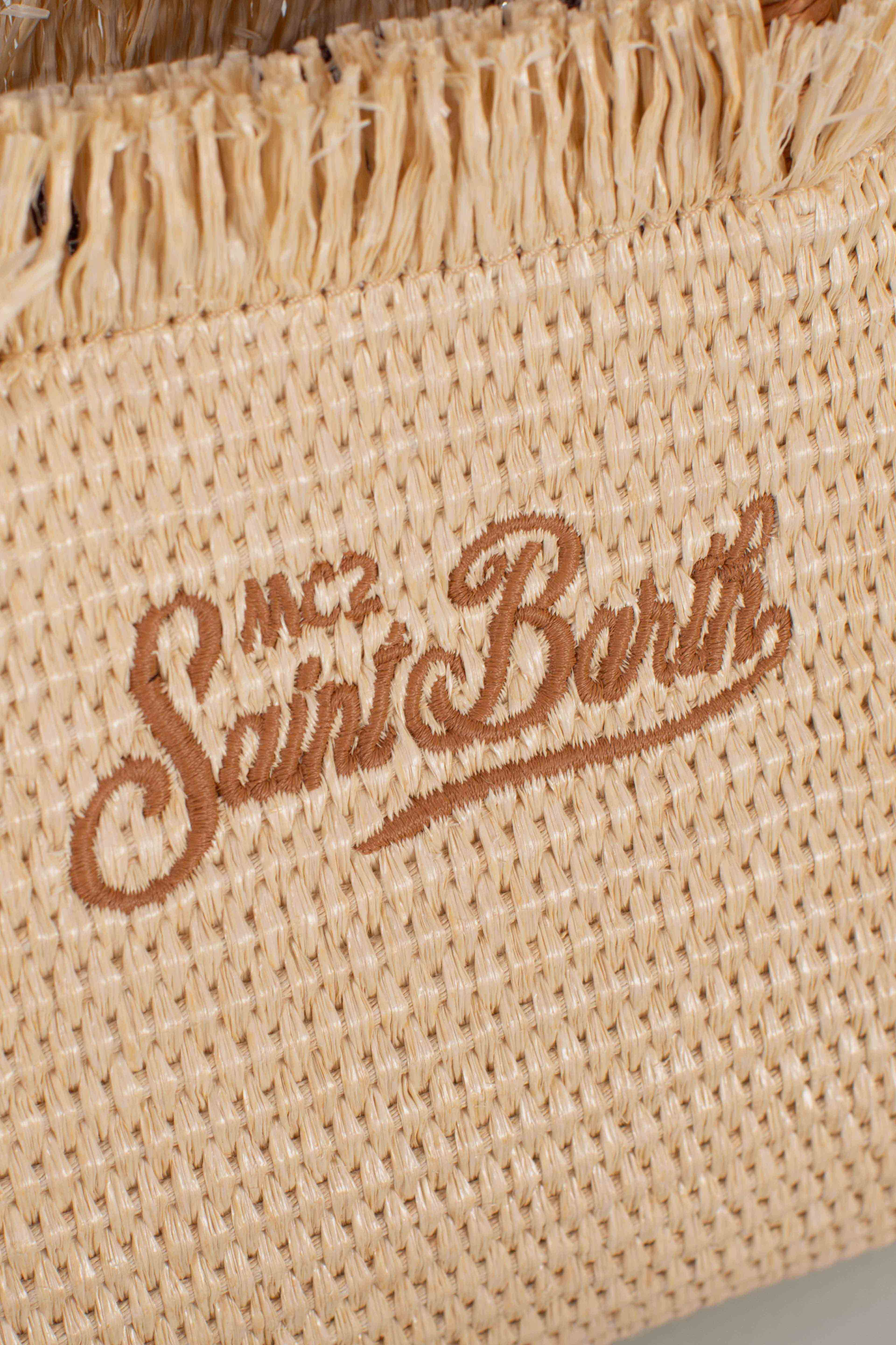 Borsa Mini Vanity beige effetto paglia