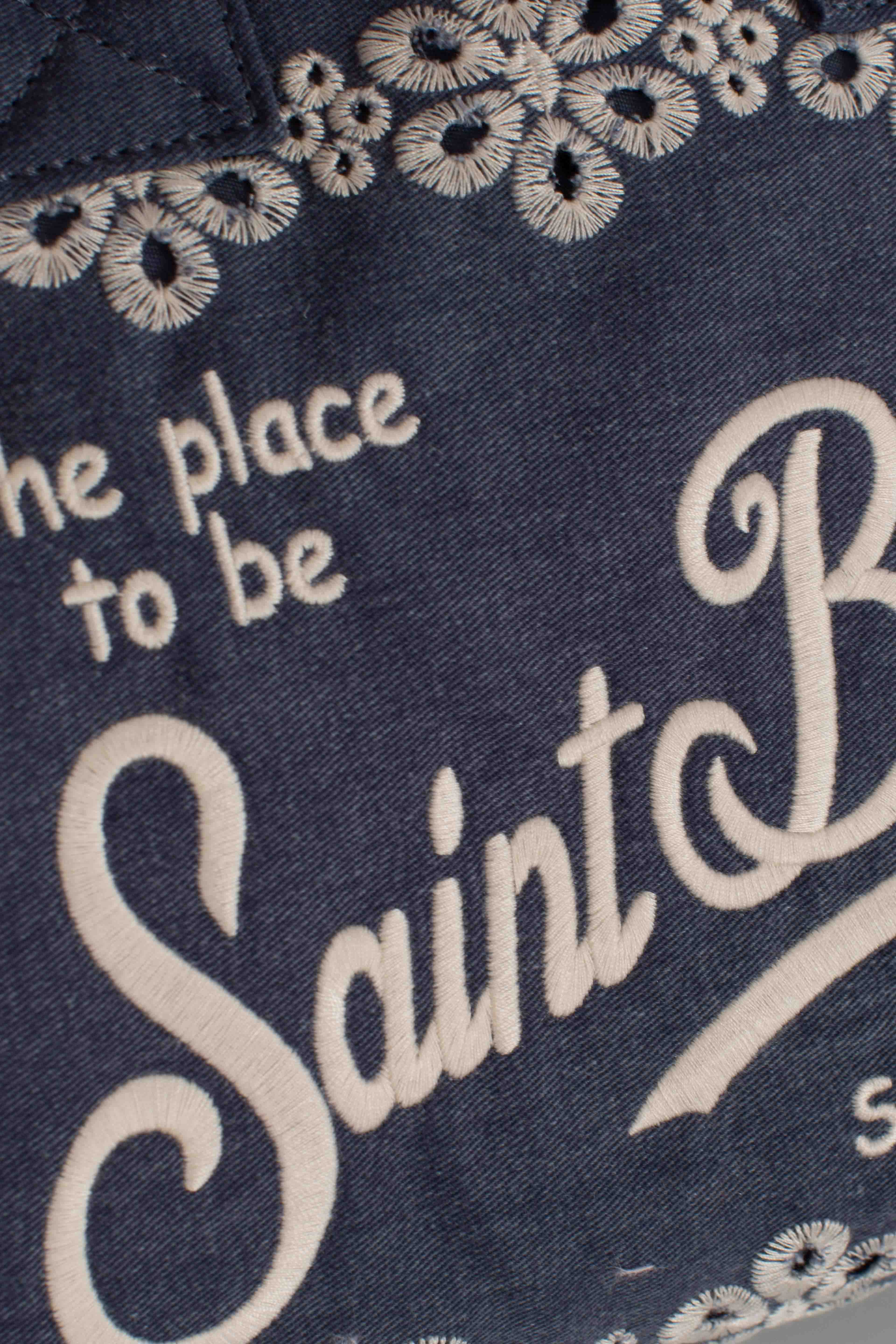 Borsa MC2 Saint Barth in cotone ricamato