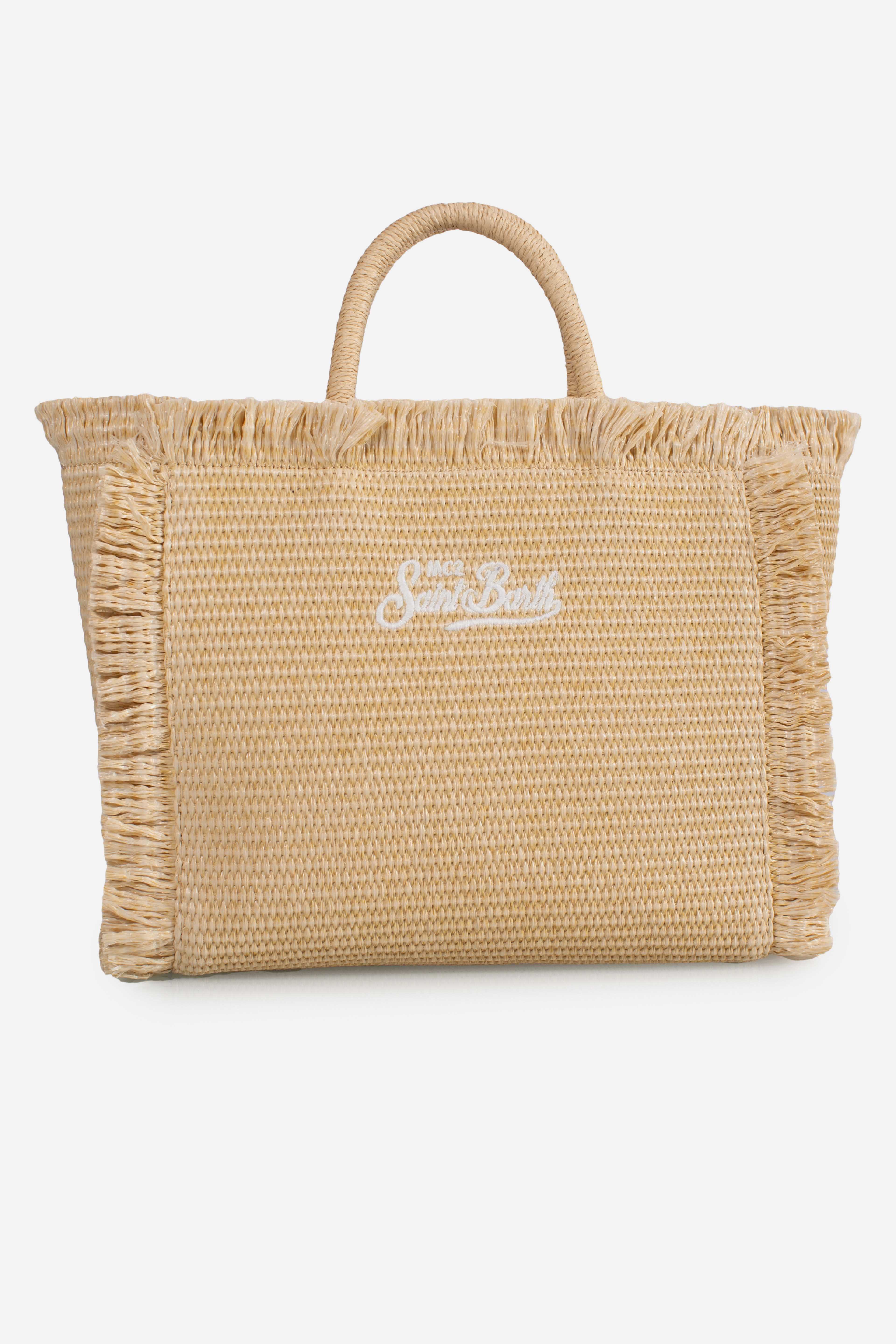Borsa Colette effetto paglia con decorazioni in strass