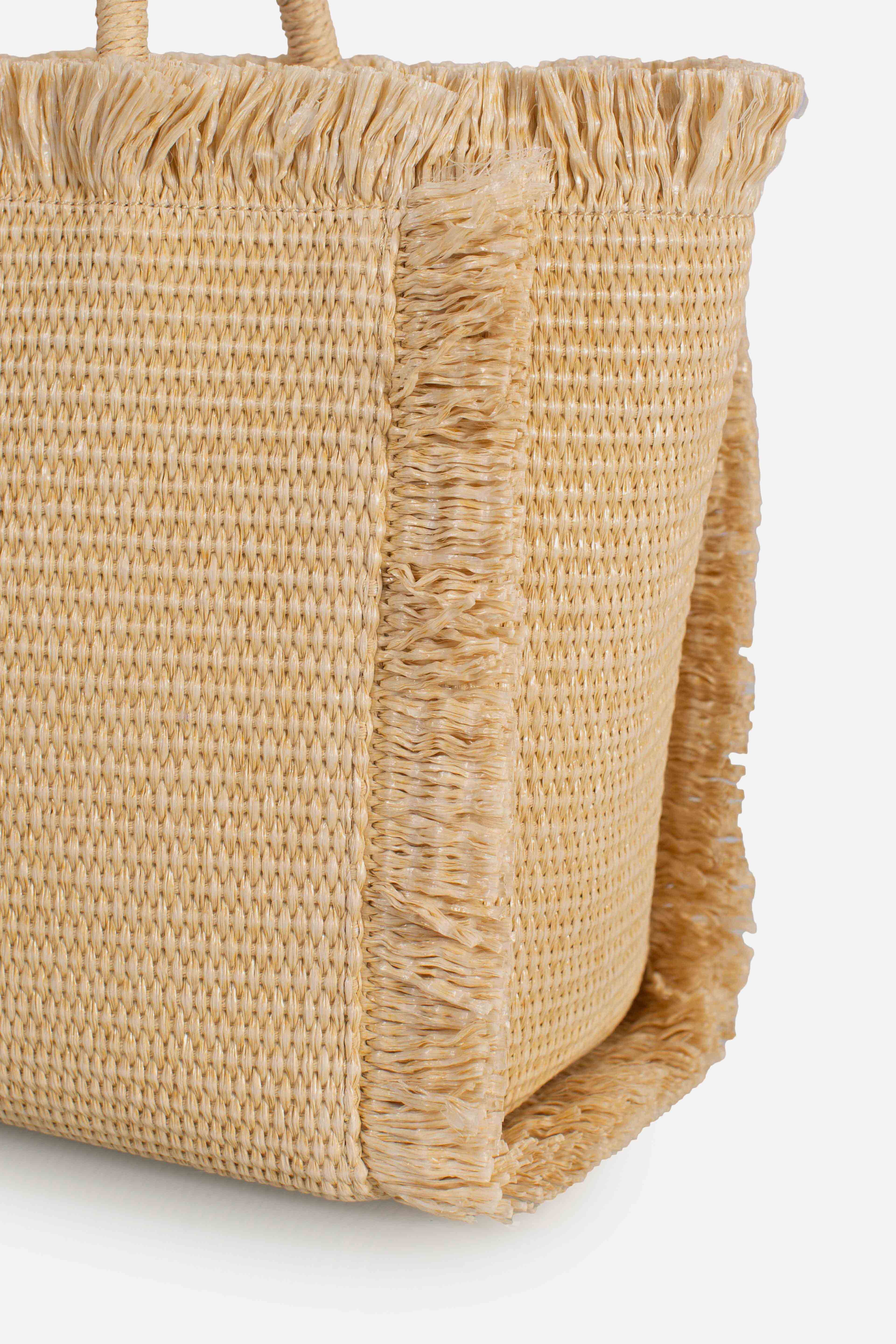 Borsa Colette effetto paglia con decorazioni in strass