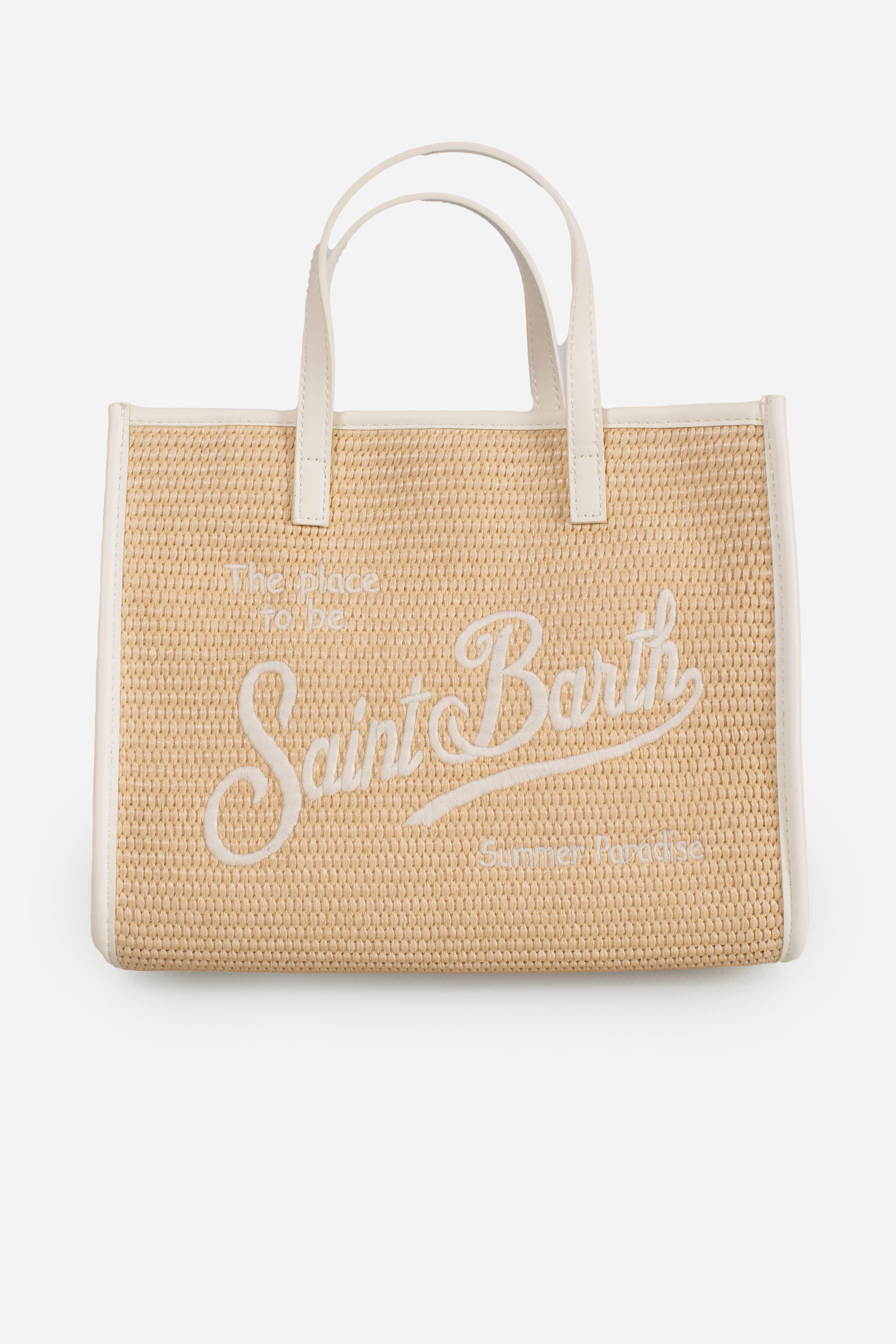 Borsa Vivian Mid Straw marrone effetto paglia