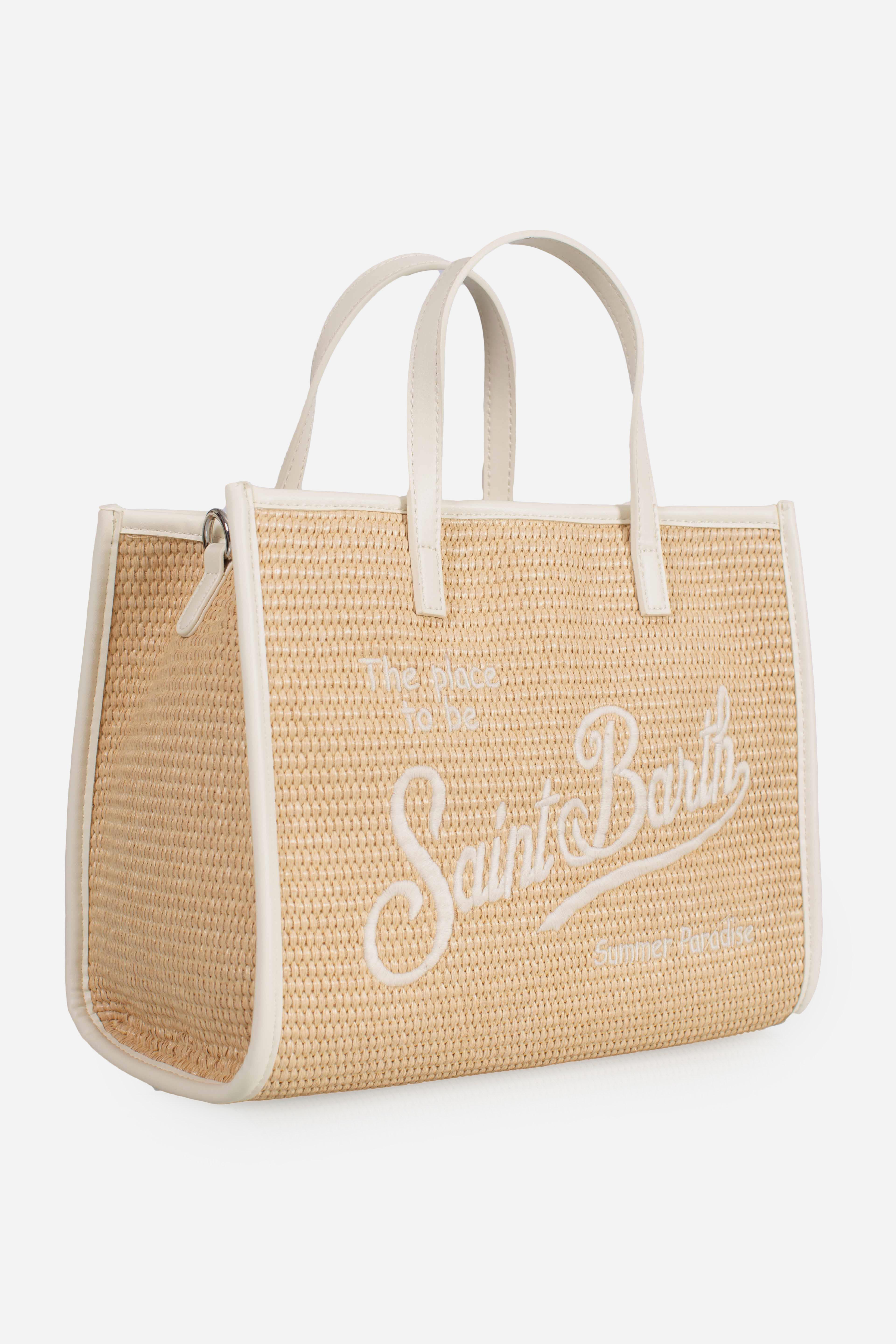 Borsa Vivian Mid Straw marrone effetto paglia