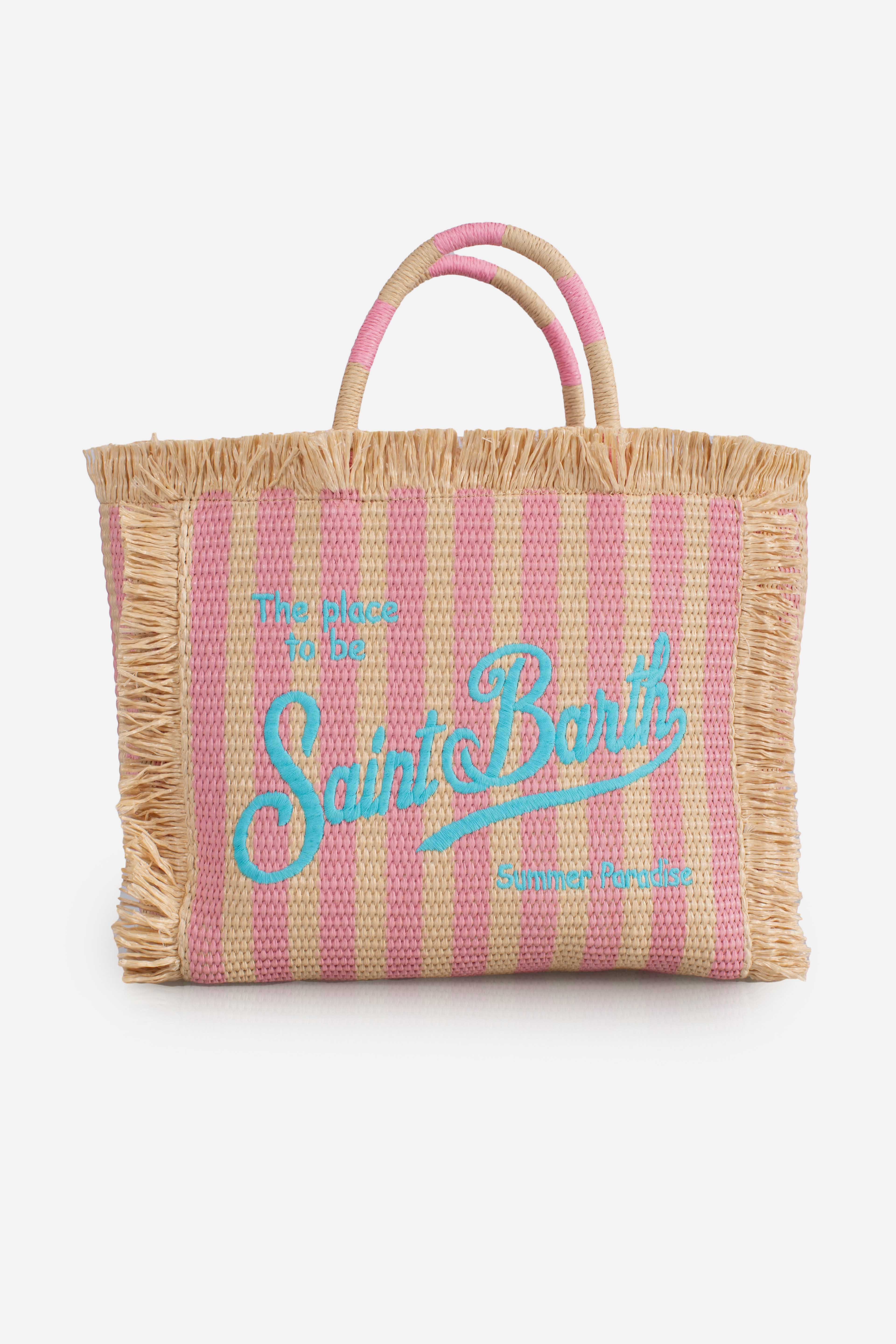 Borsa Colette effetto paglia con stampa a righe