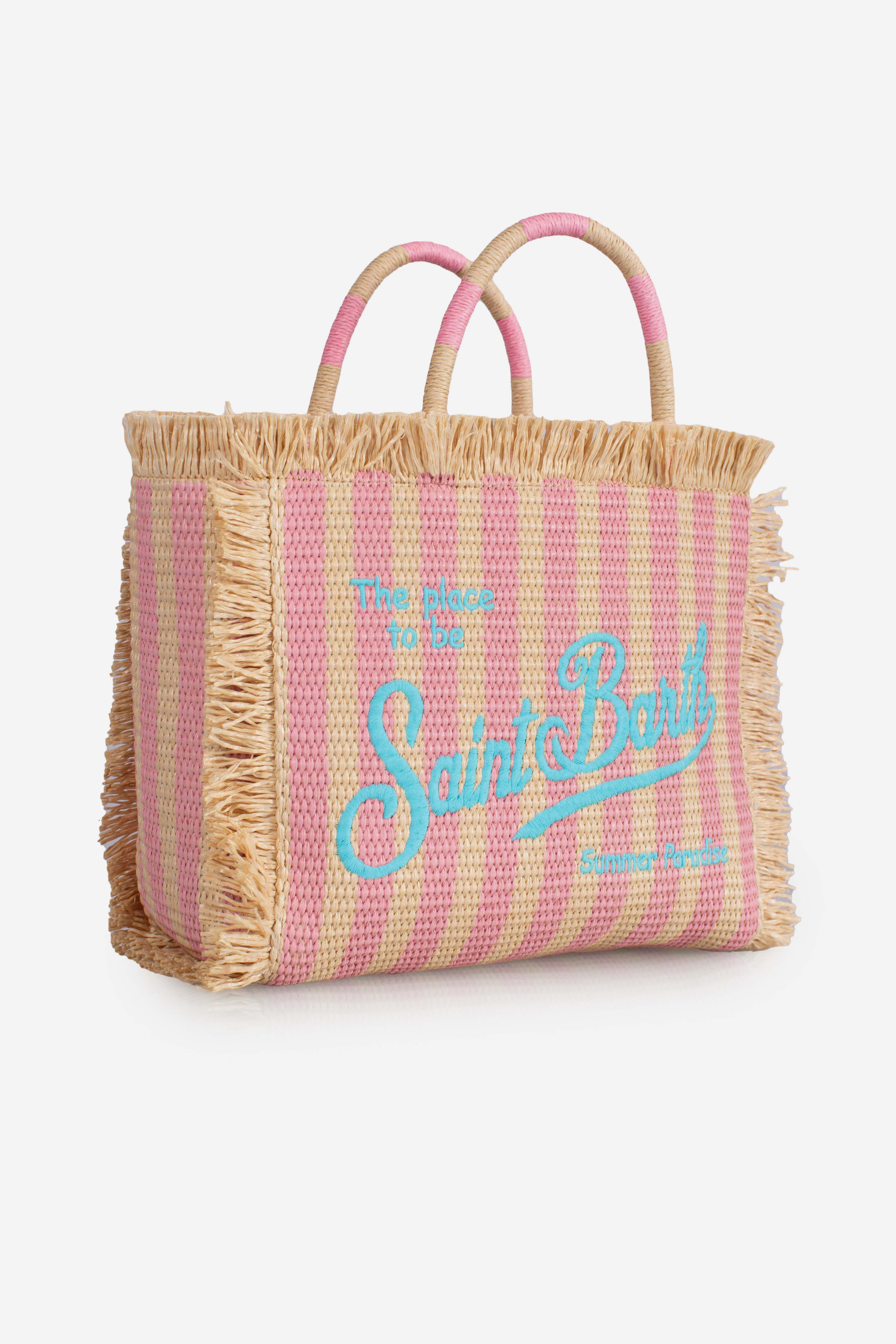 Borsa Colette effetto paglia con stampa a righe