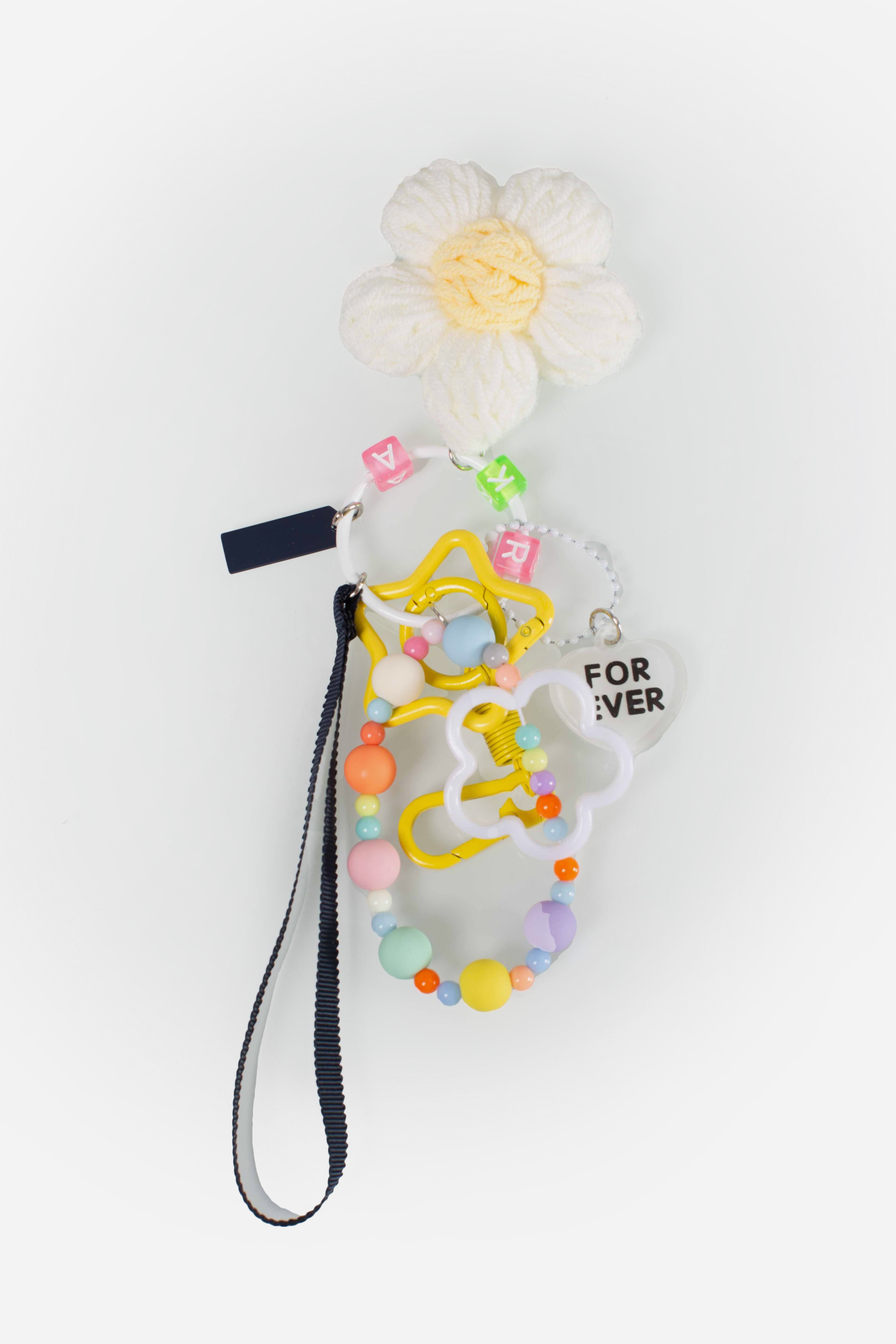 Funny charm da borsa con margherita crochet