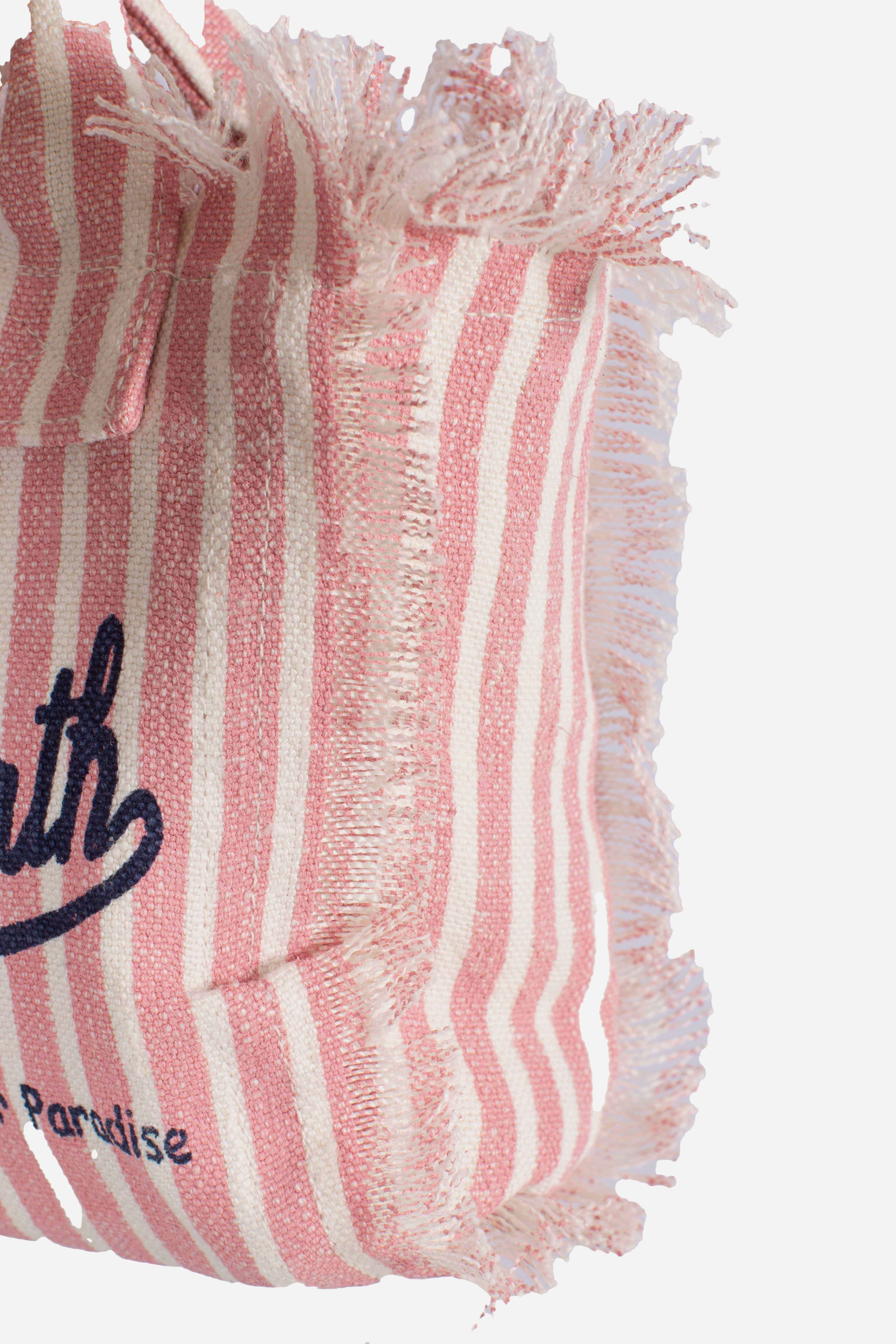 Borsa Mini Vanity in LINO con stampa a righe