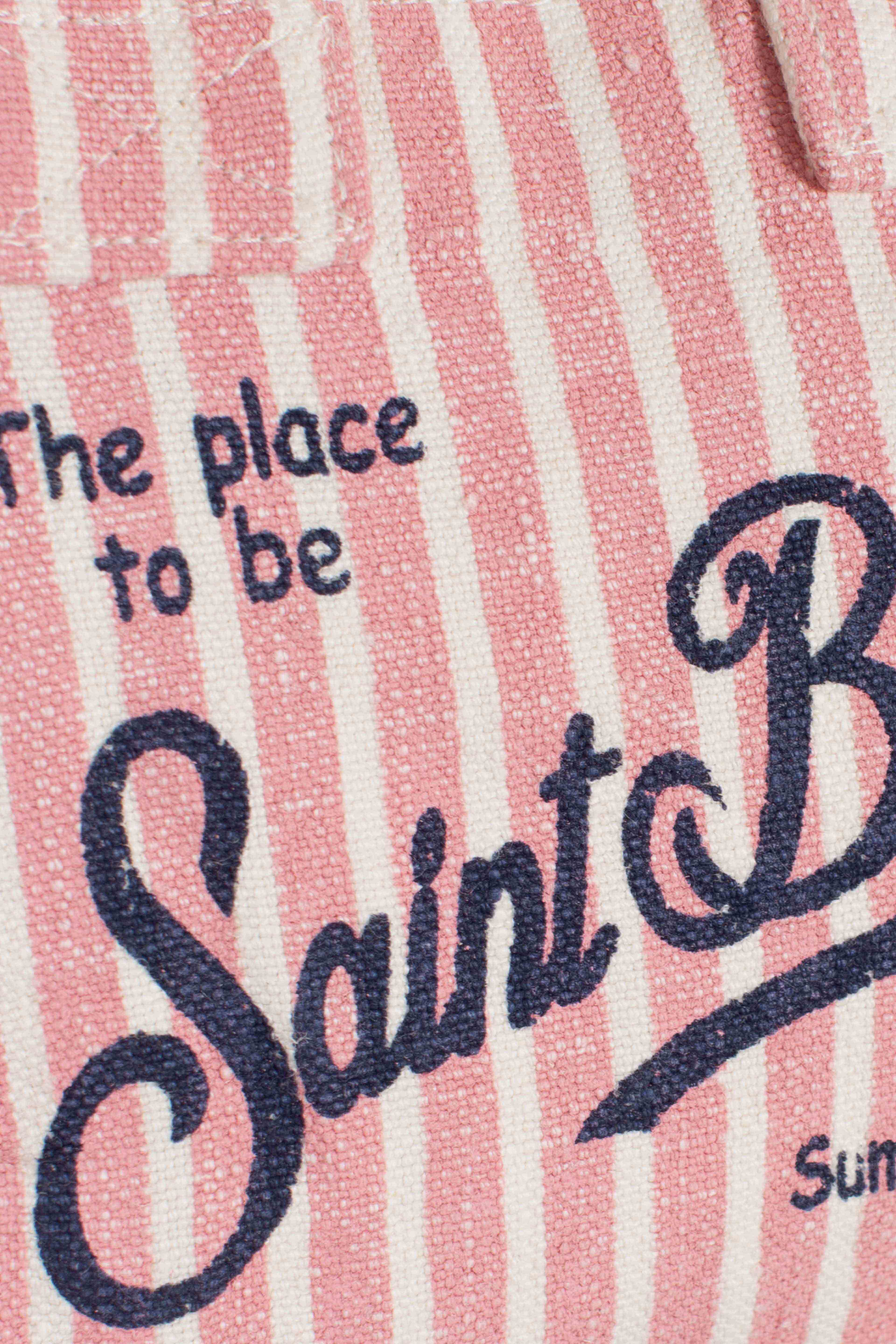 Borsa Mini Vanity in LINO con stampa a righe