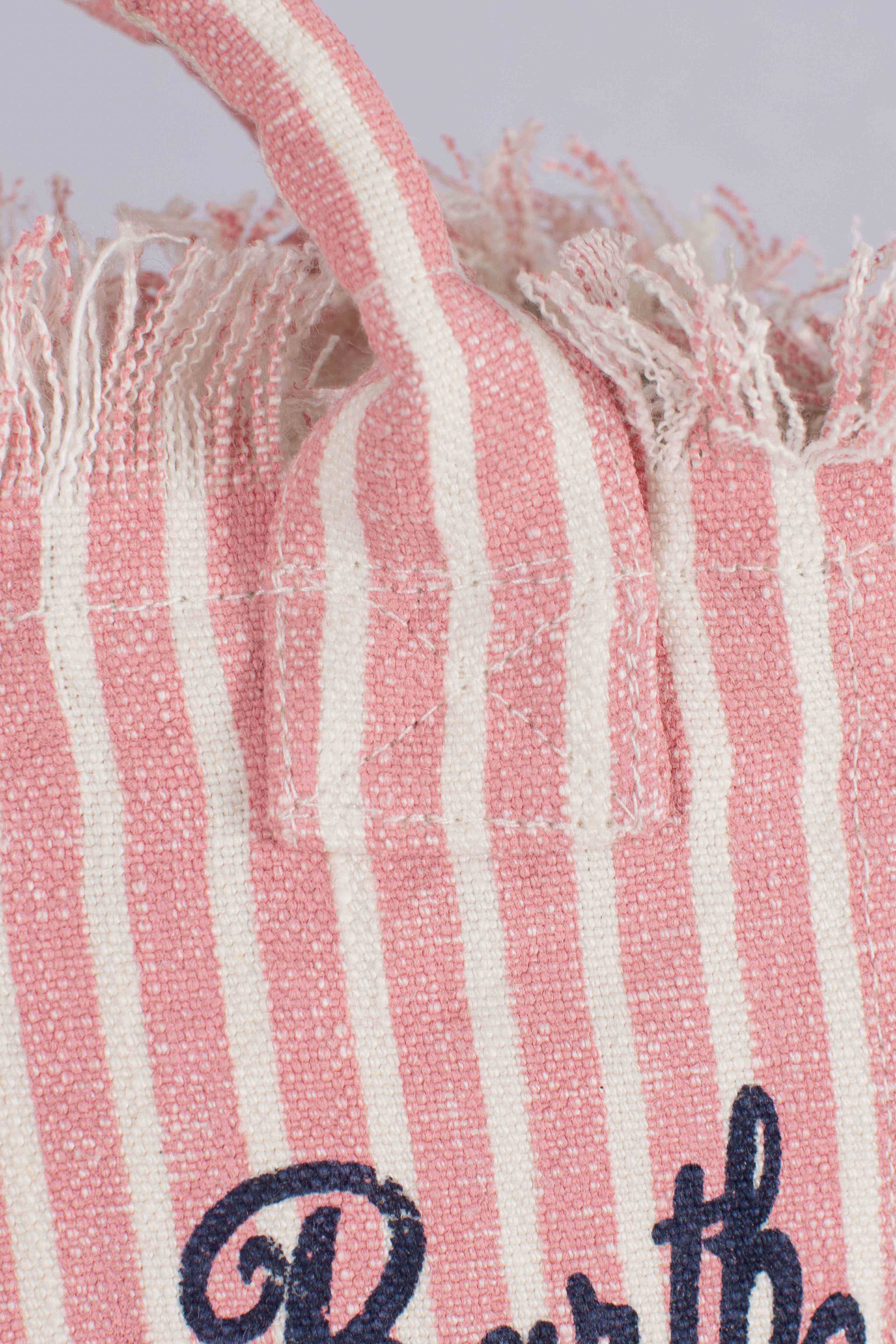 Borsa Mini Vanity in LINO con stampa a righe