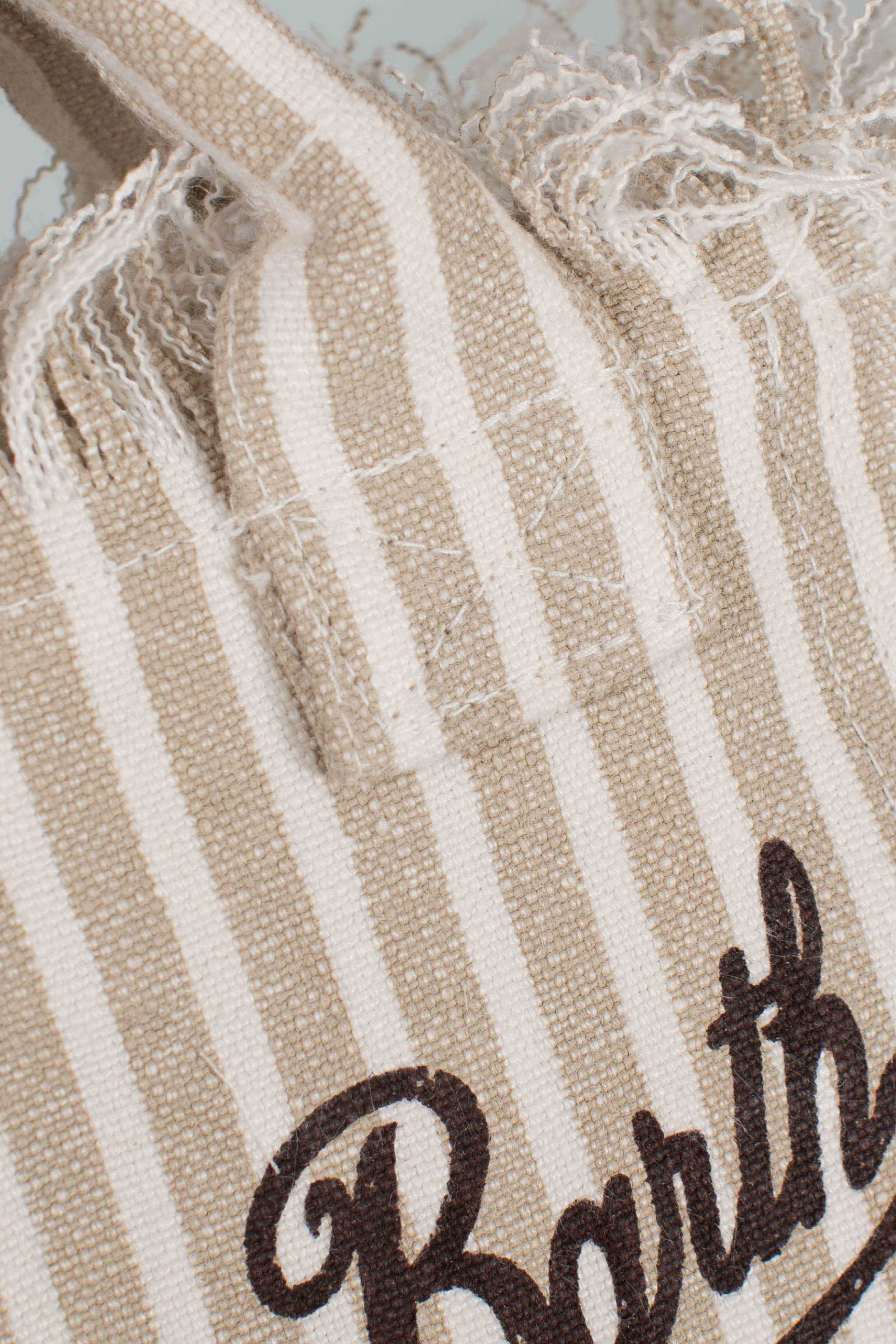 Borsa Mini Vanity in LINO con stampa a righe