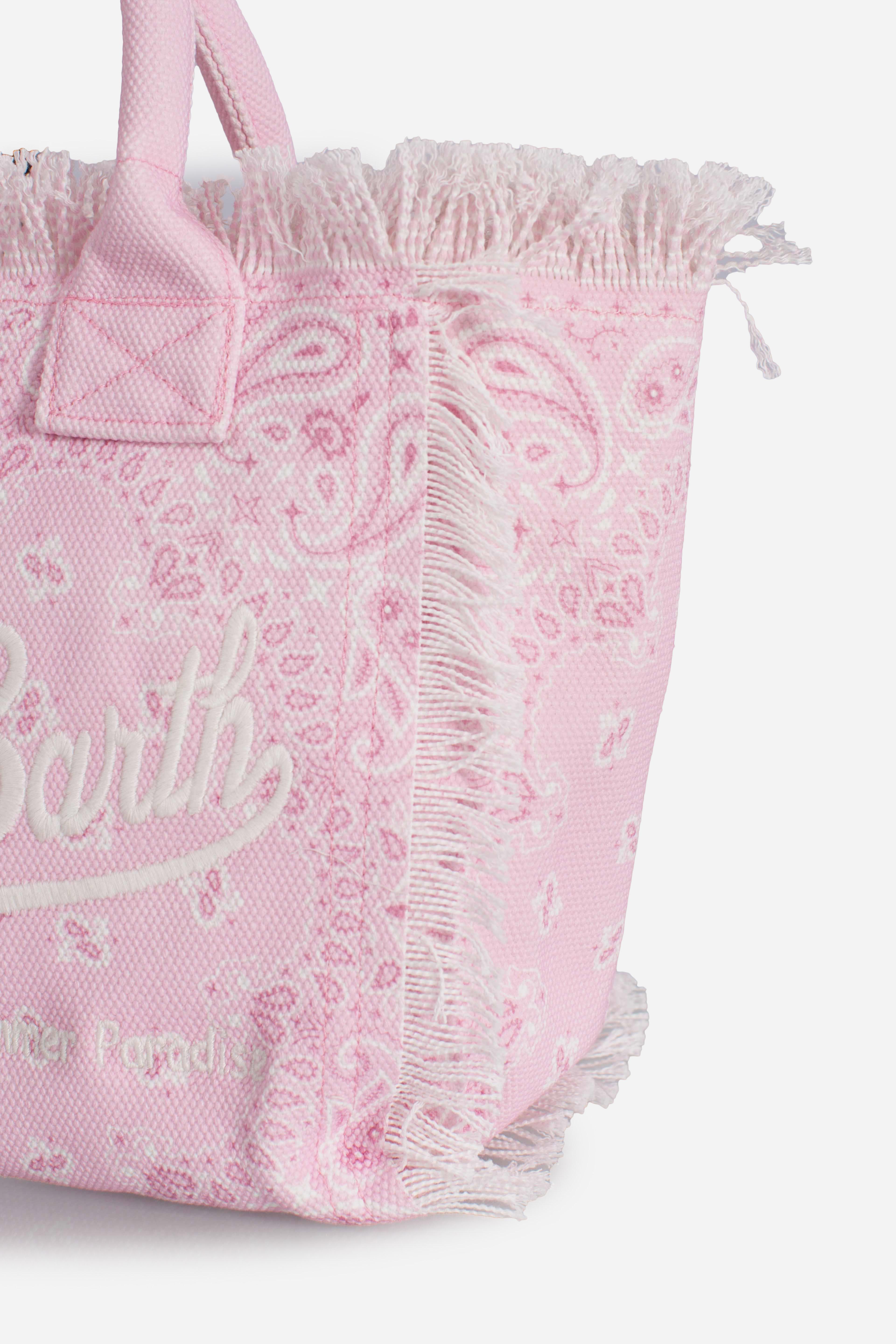 Borsa Colette in canvas rosa con stampa bandana