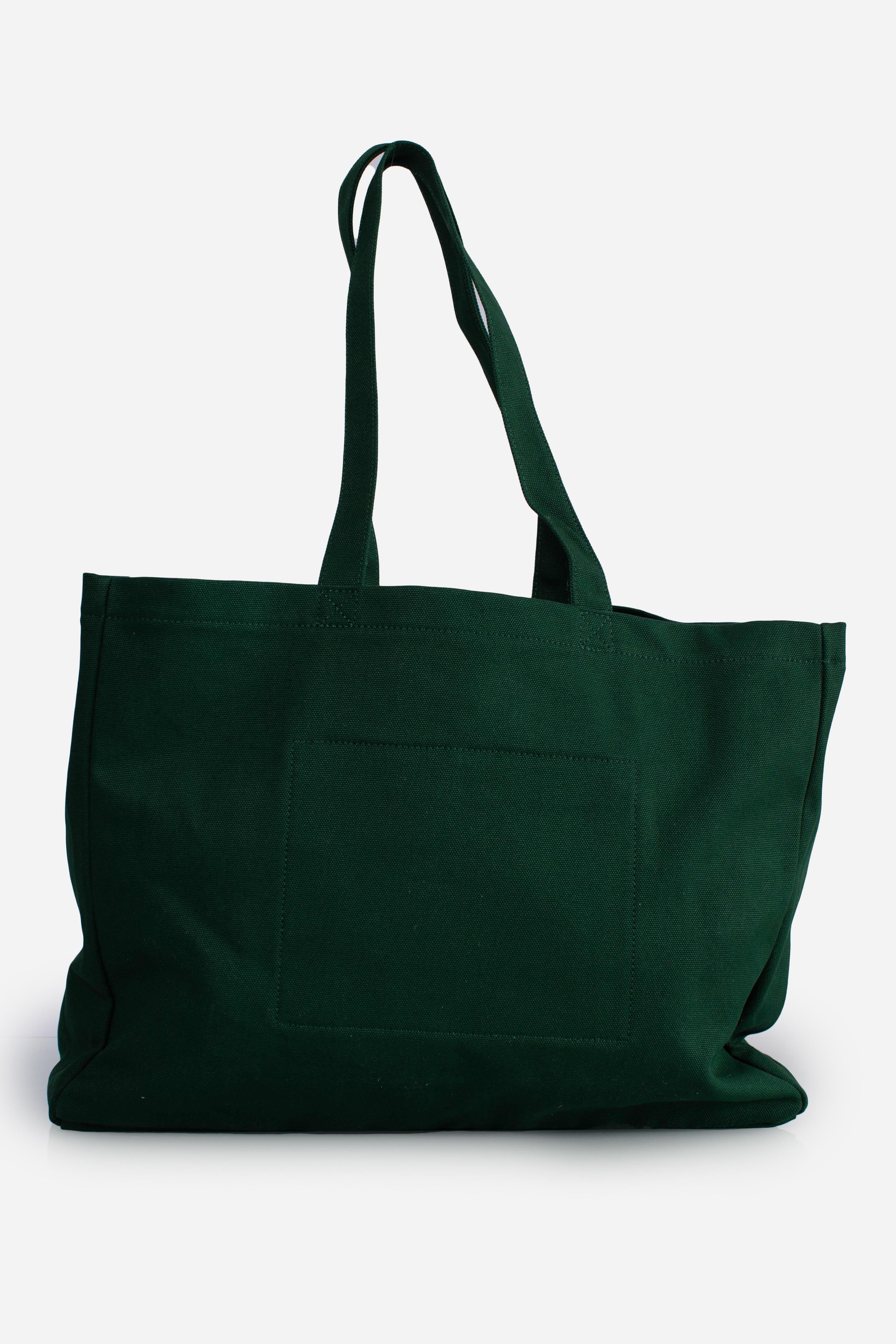 Borsa Tote in tela ricamata vintage pine