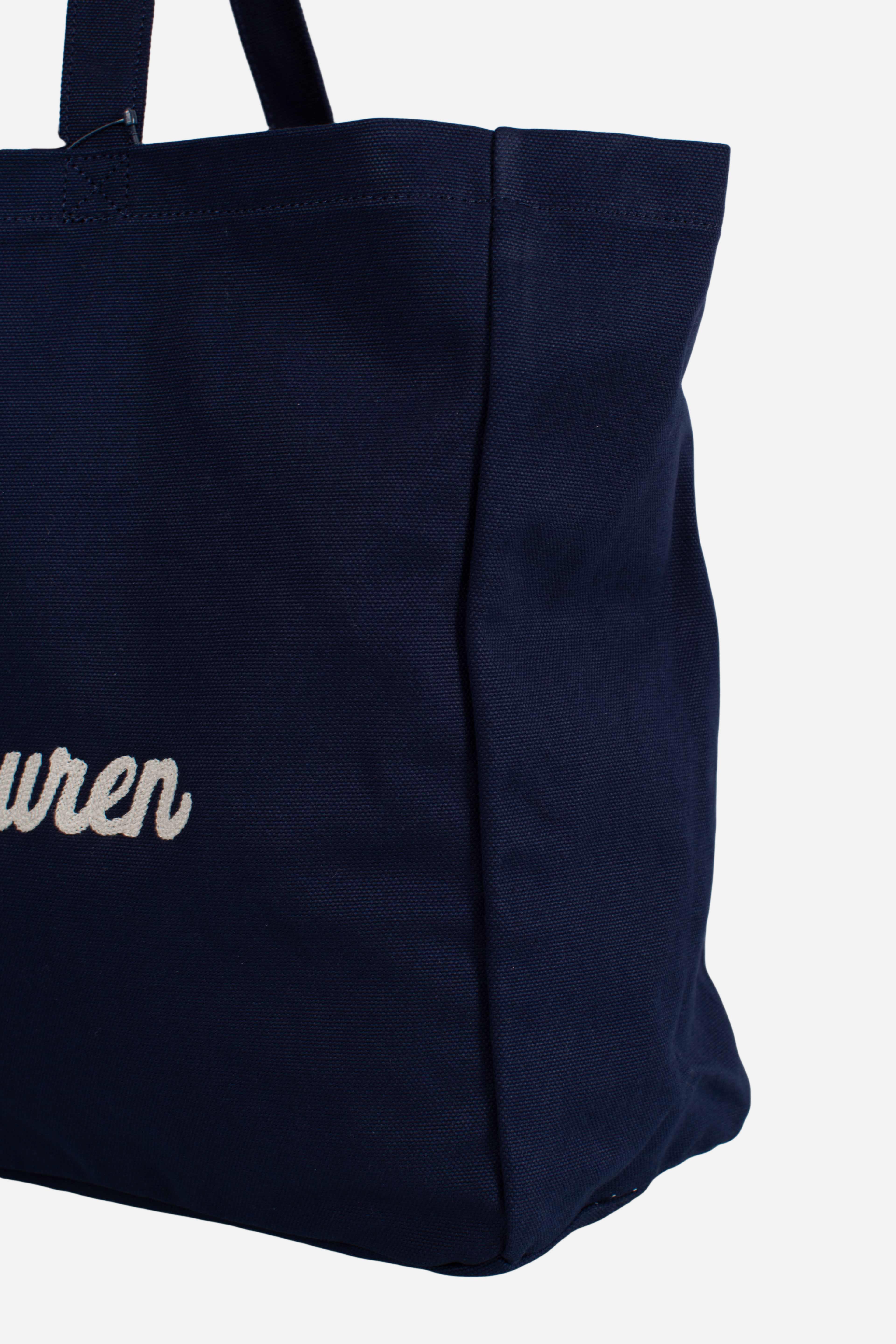 Borsa Tote in tela ricamata newport navy