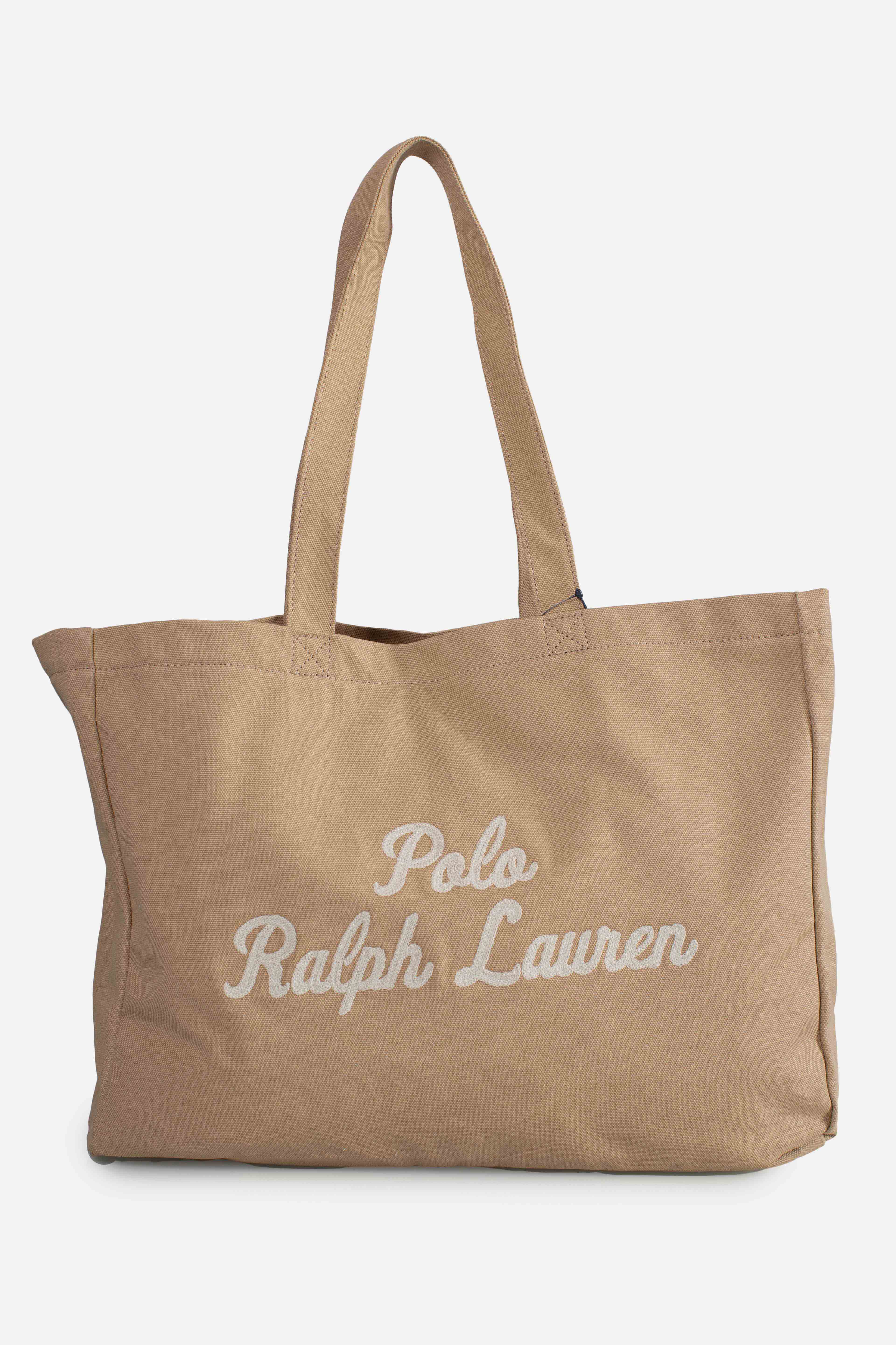 Borsa Tote in tela ricamata cafe tan