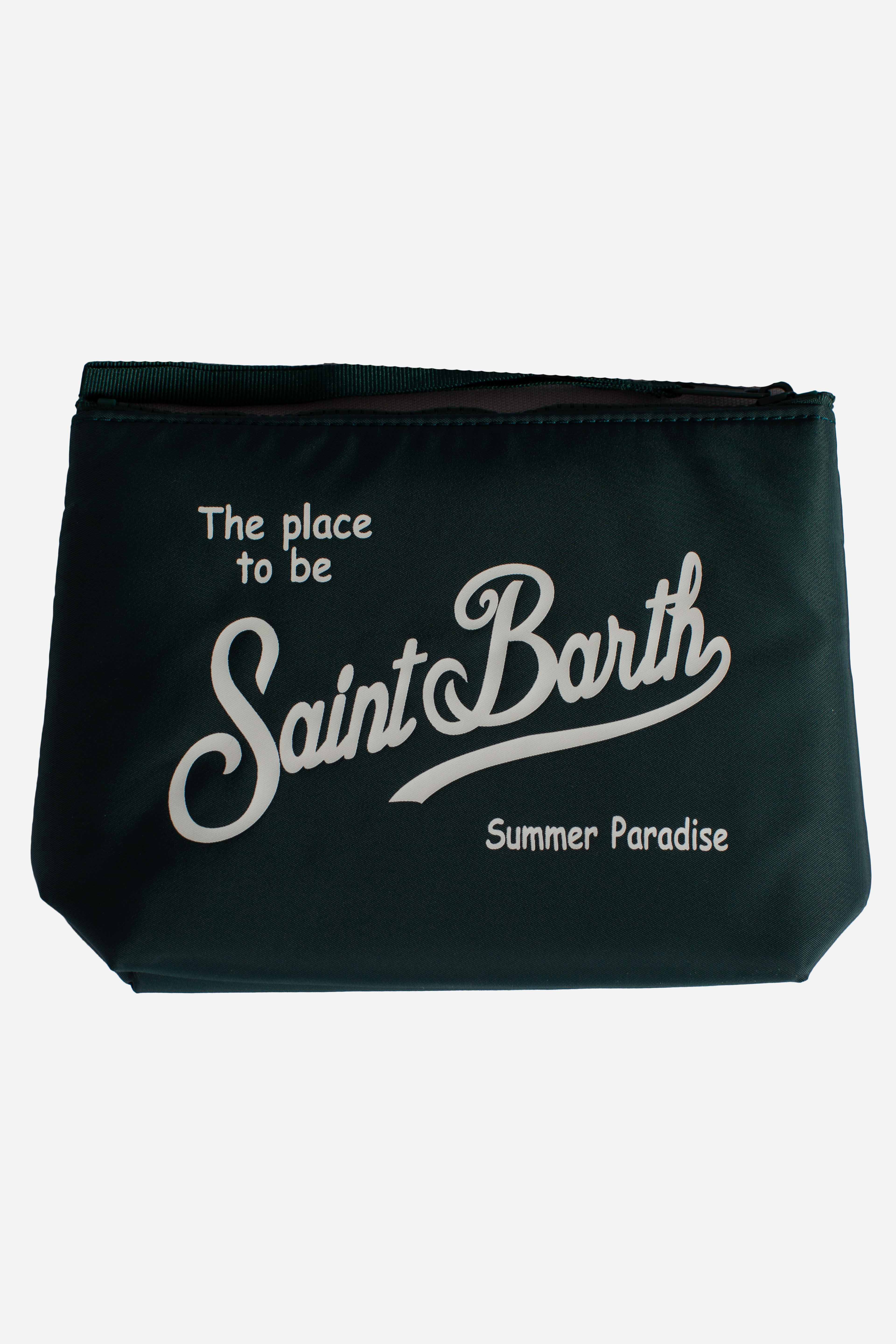 Pochette Aline in nylon green tinta unita