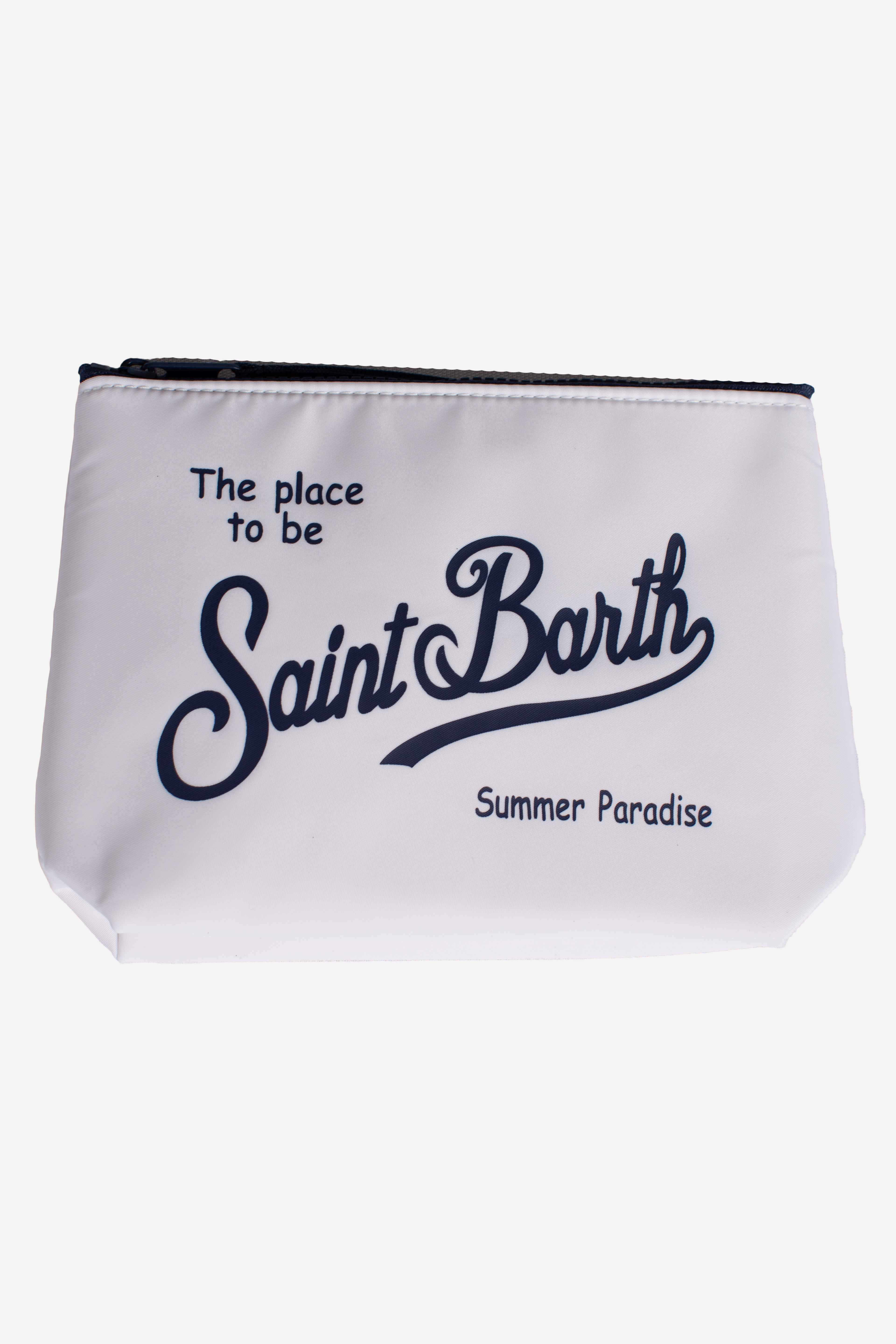 Pochette Aline in nylon white tinta unita