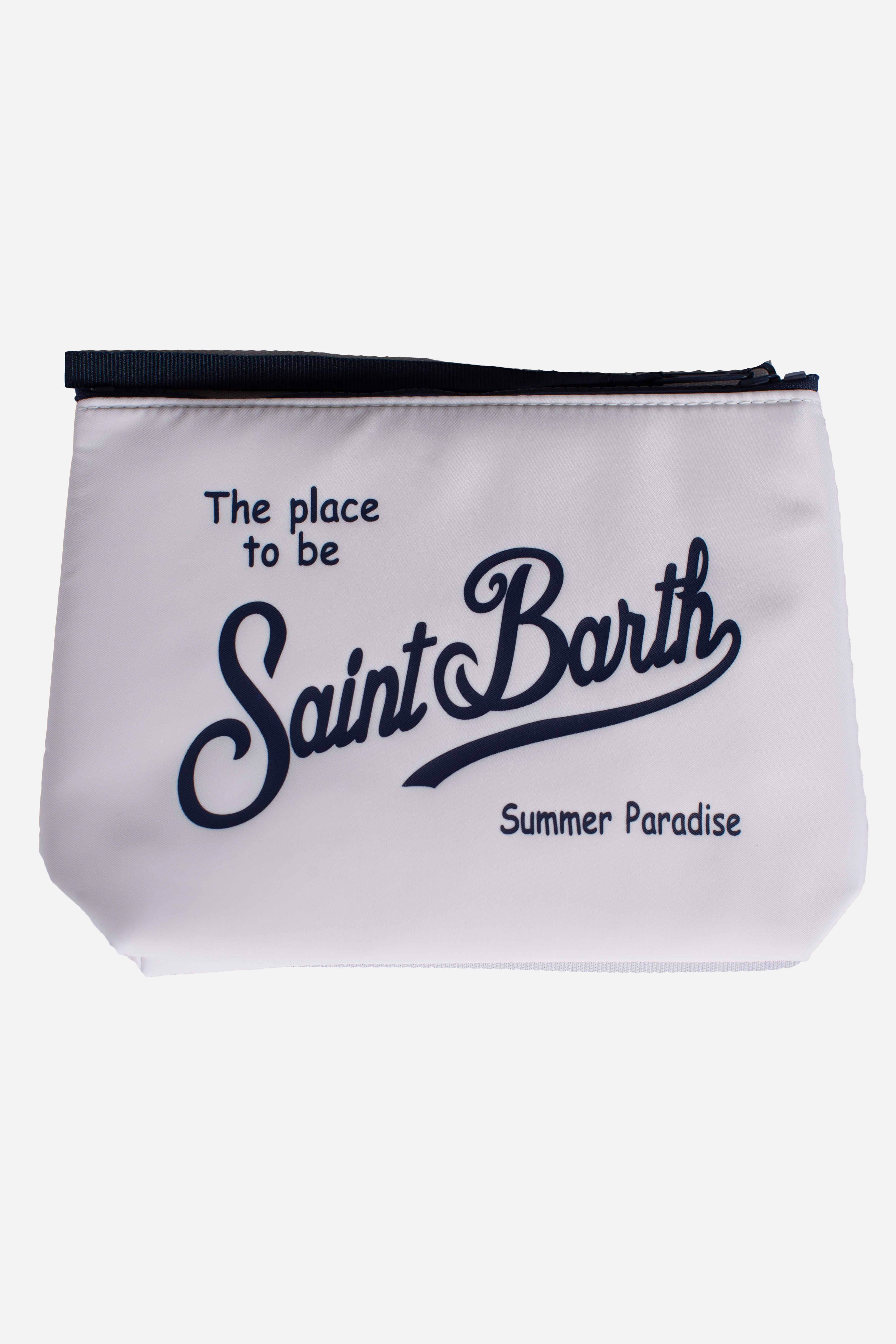 Pochette Aline in nylon white tinta unita