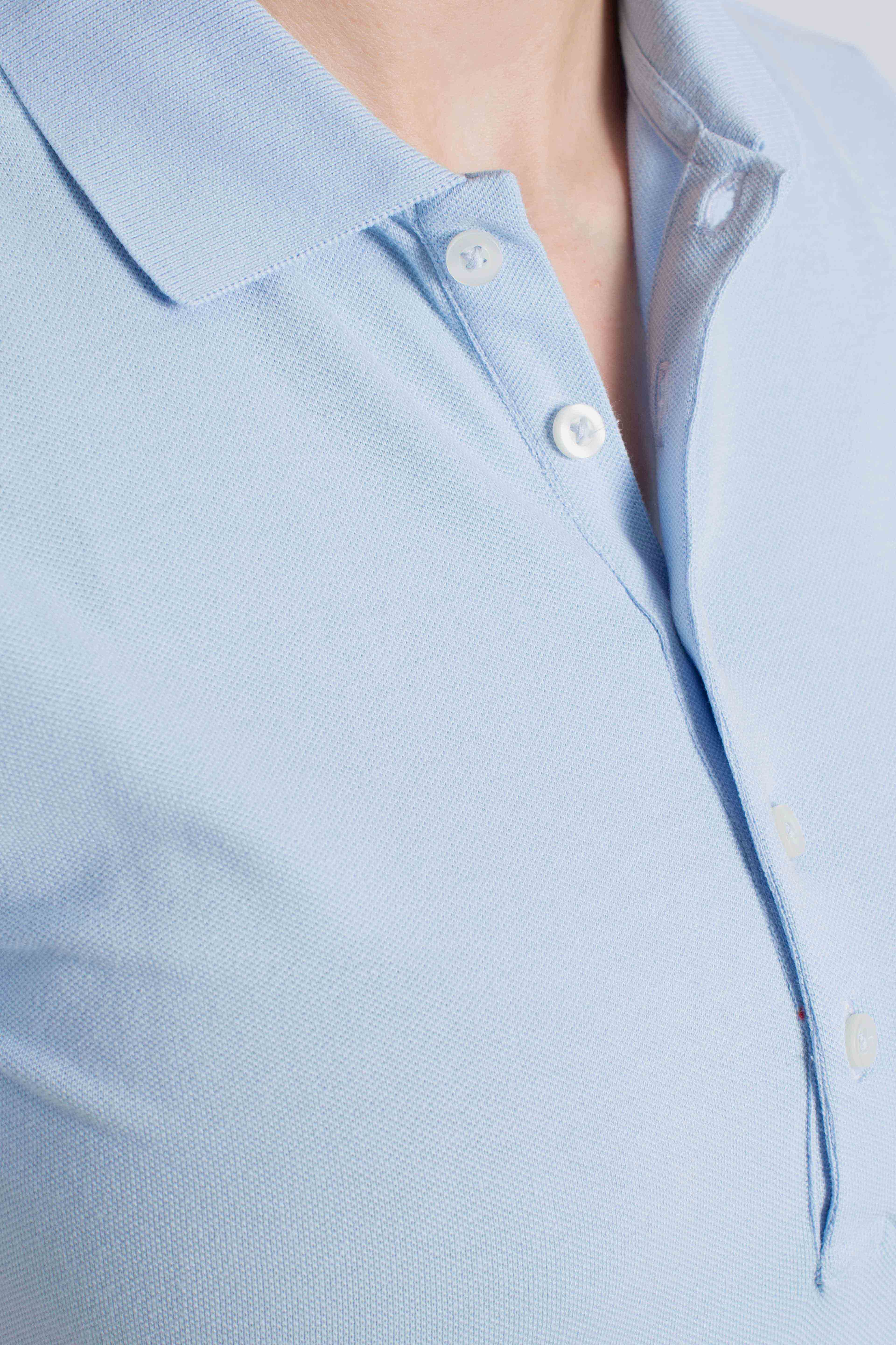 Polo elasticizzata slim fit light blue