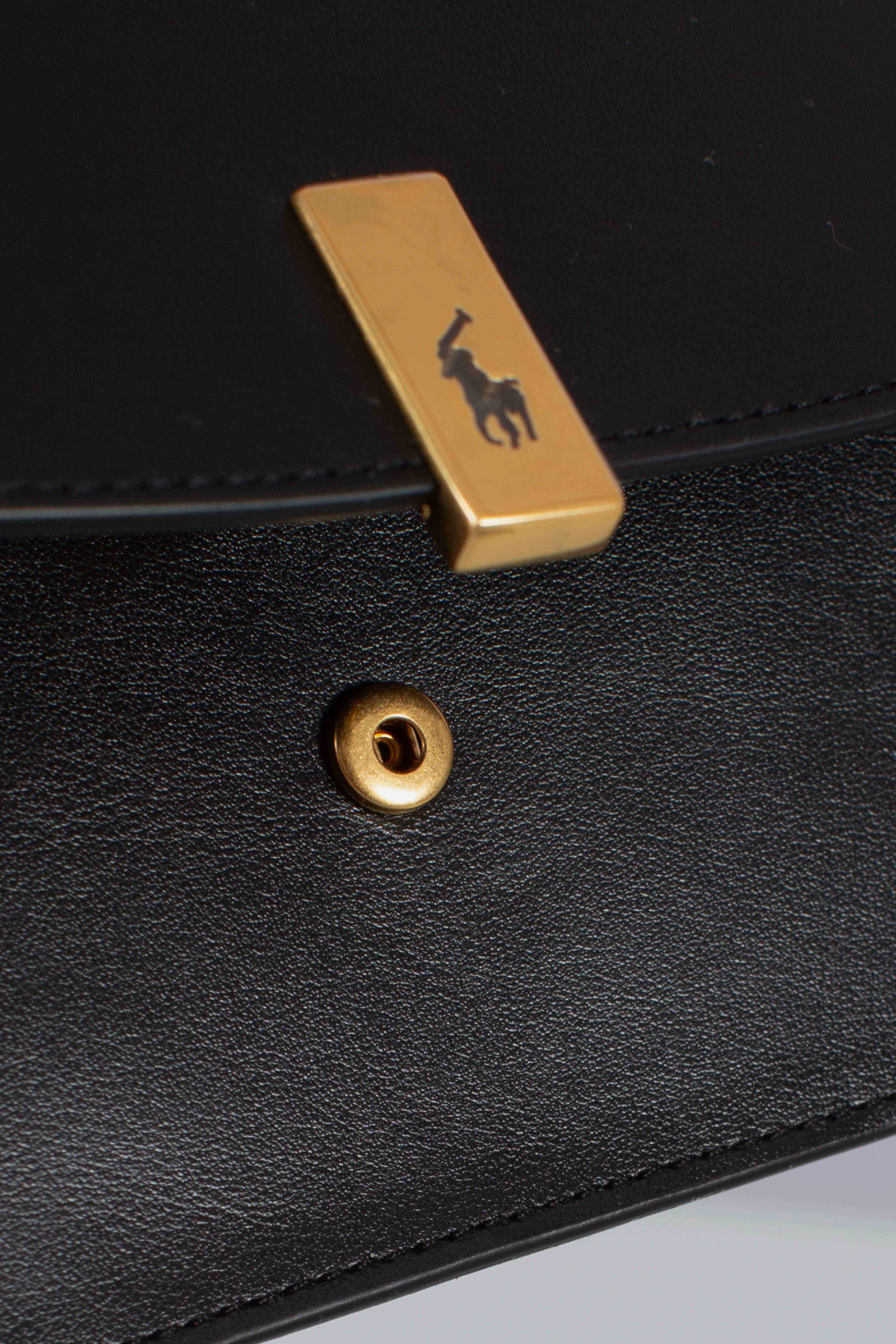Portafoglio e borsa Polo ID in pelle con catena black