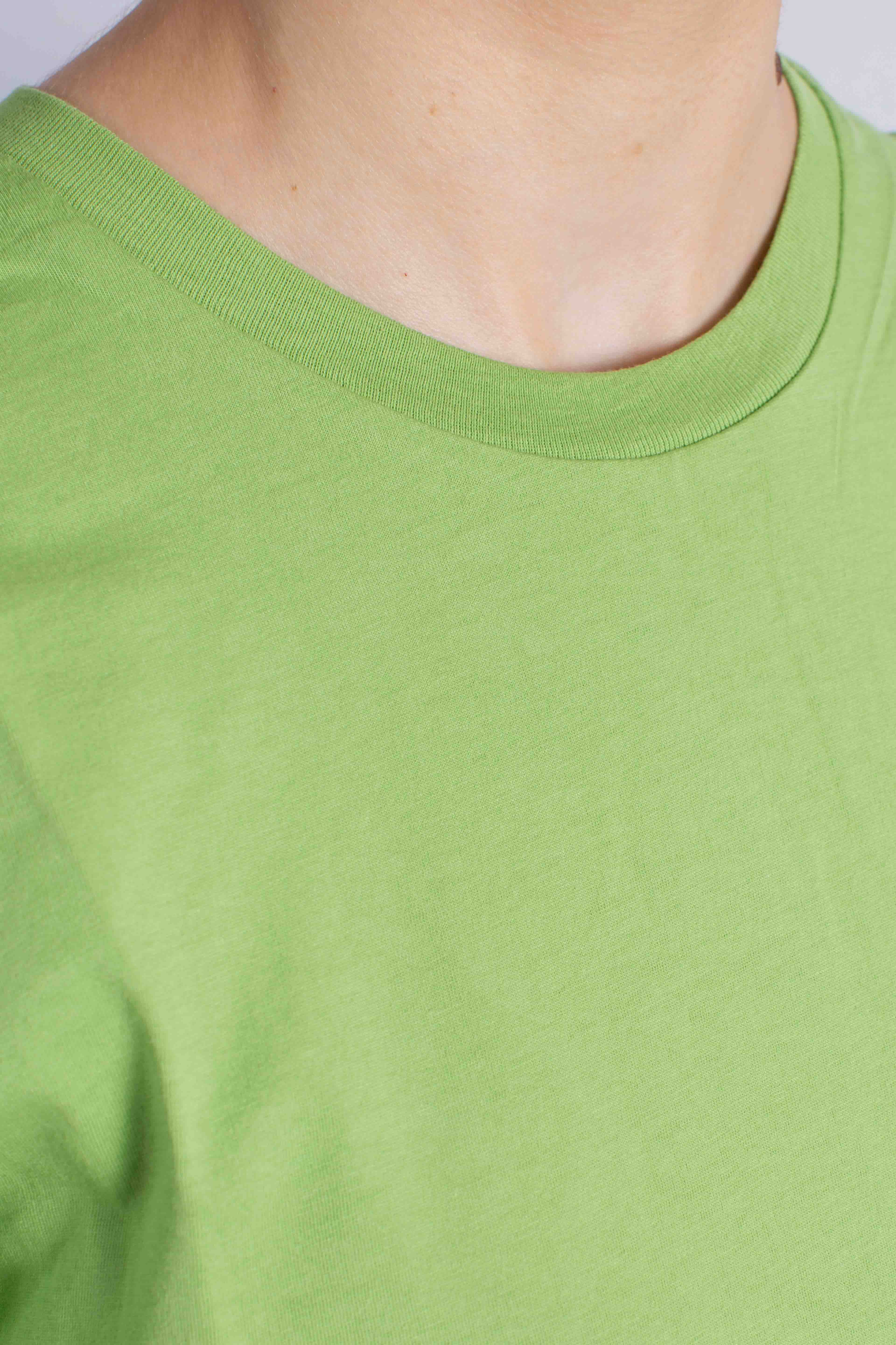 Maglietta girocollo in jersey di cotone green