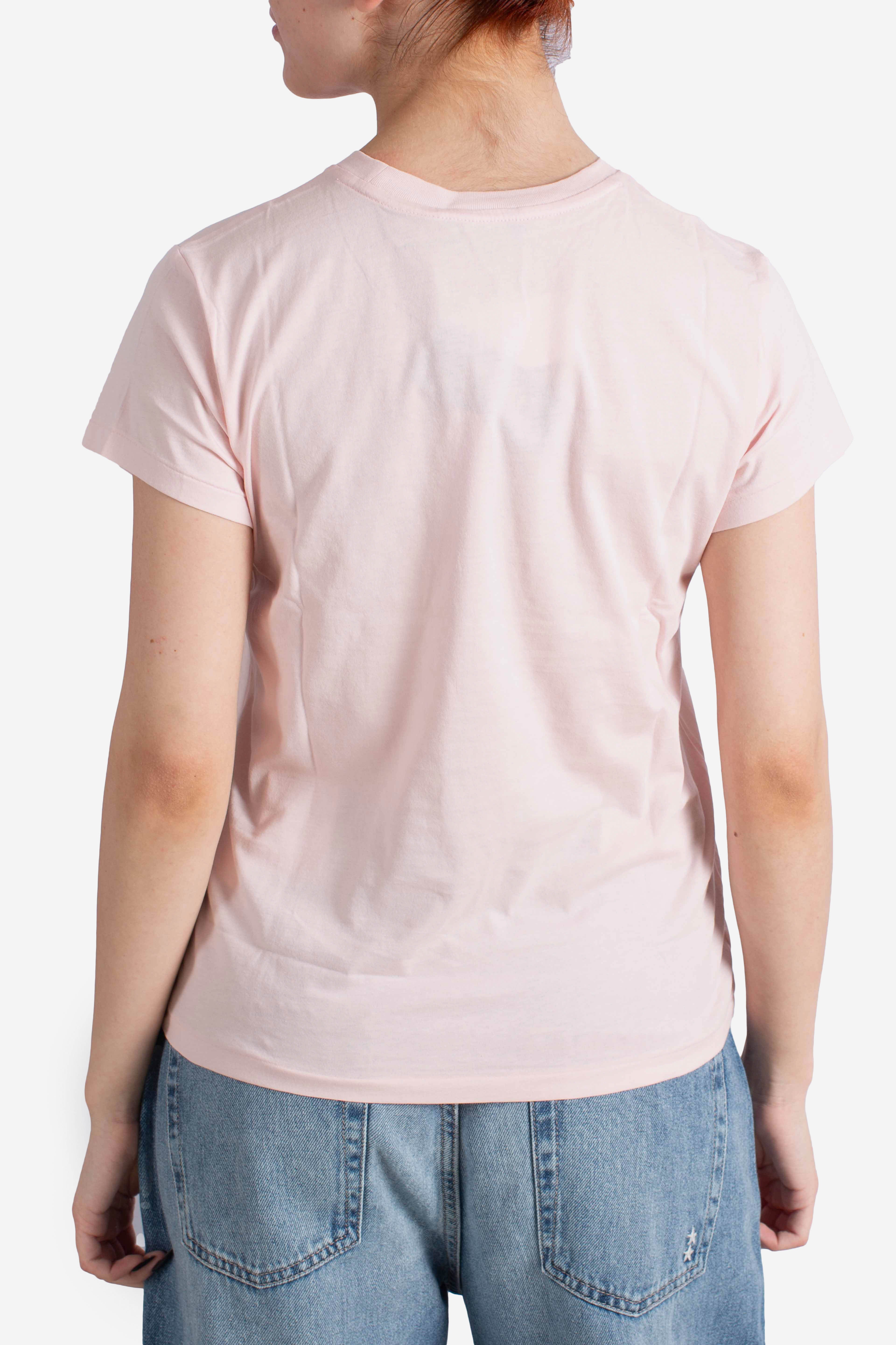 Maglietta girocollo in jersey di cotone pink