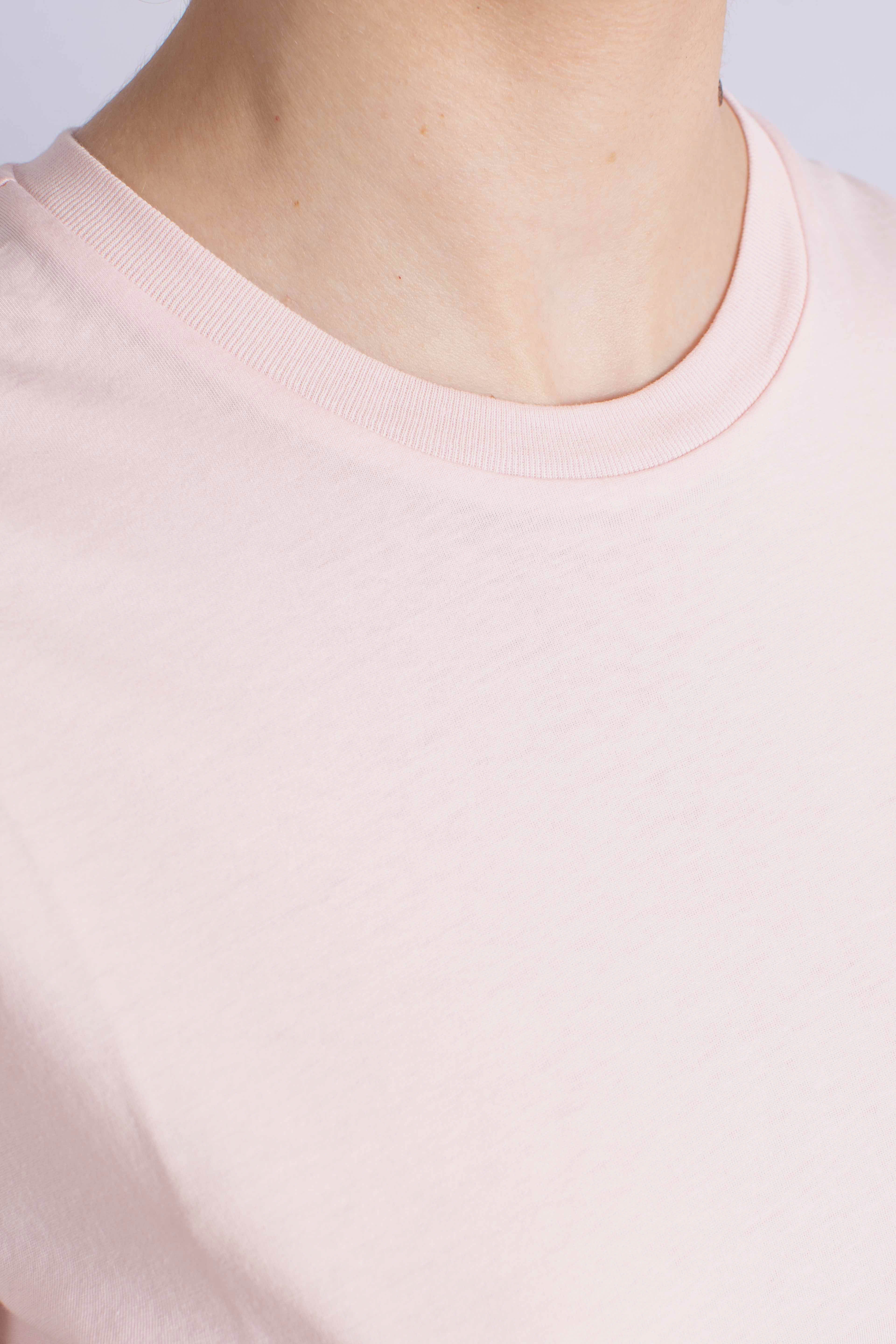 Maglietta girocollo in jersey di cotone pink