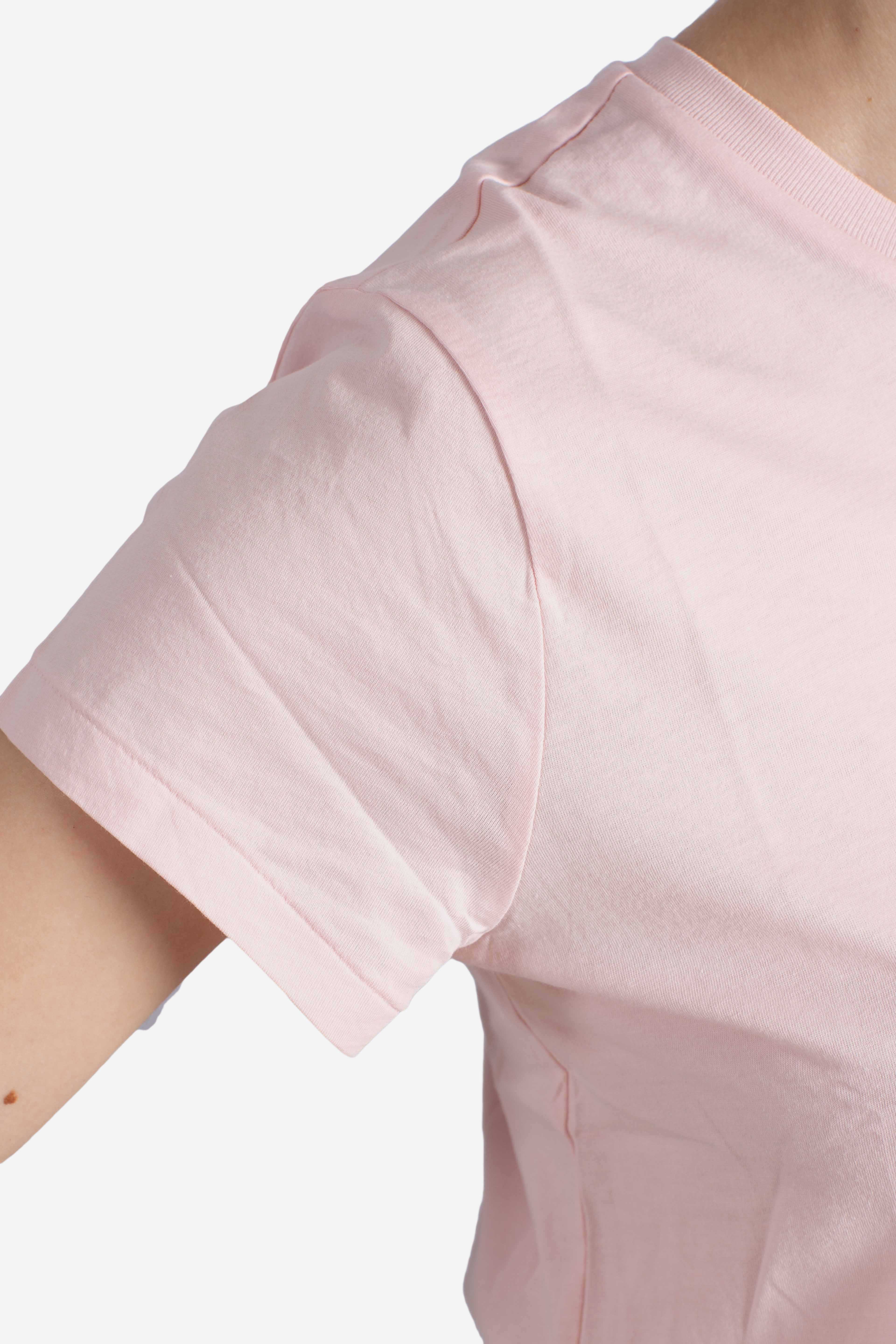 Maglietta girocollo in jersey di cotone pink