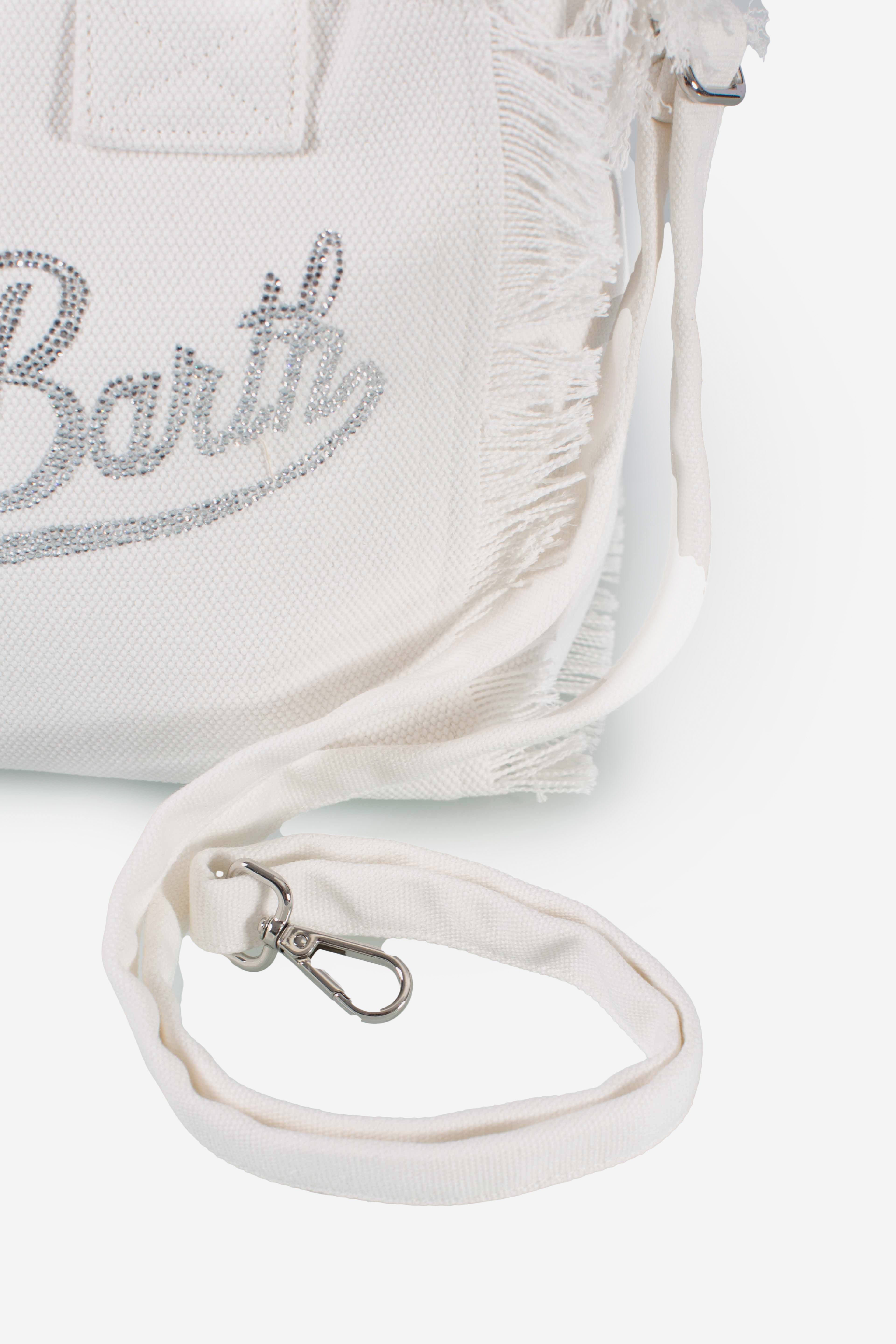 Borsa Colette in canvas rosa con logo in strass