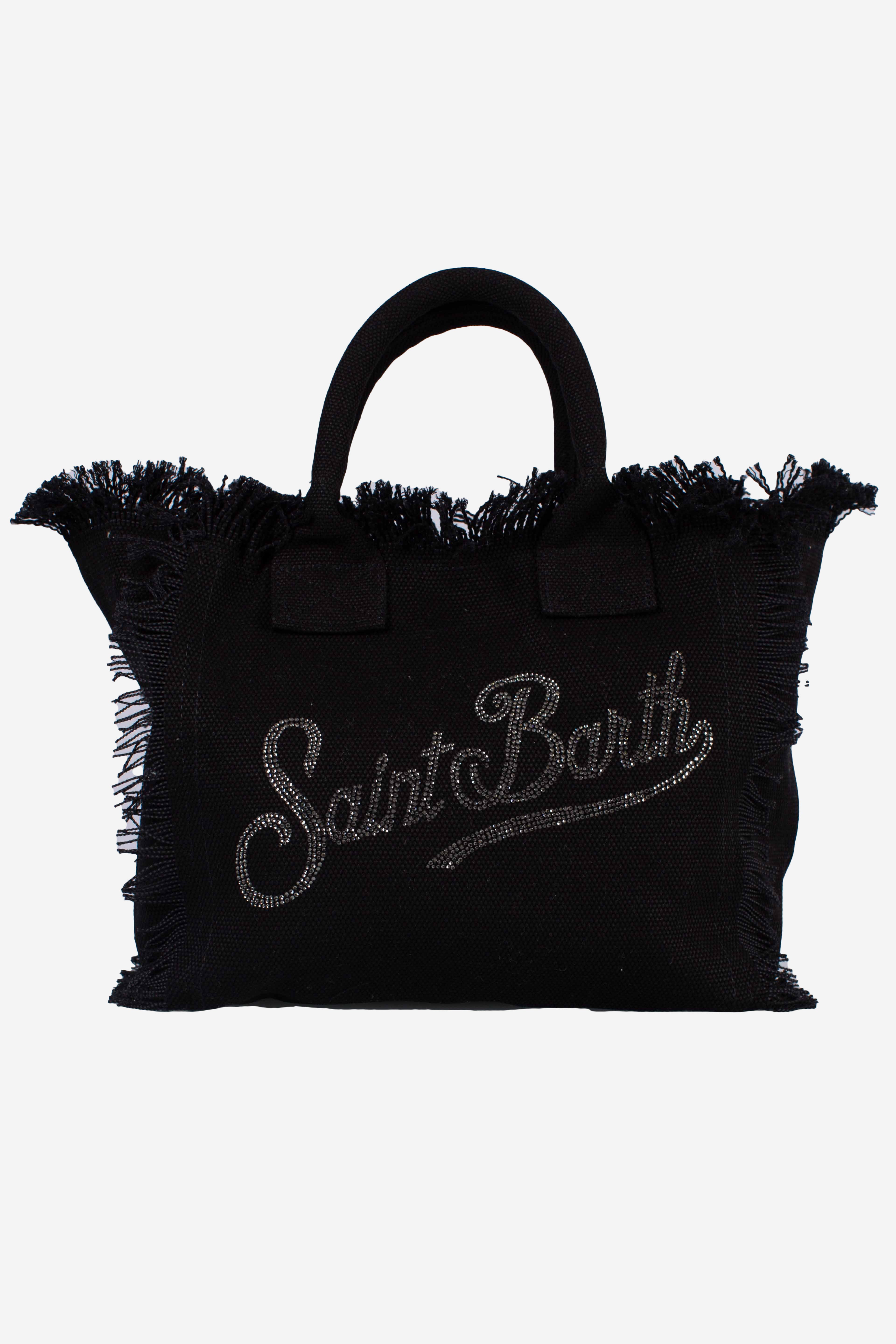 Borsa Colette in canvas rosa con logo in strass