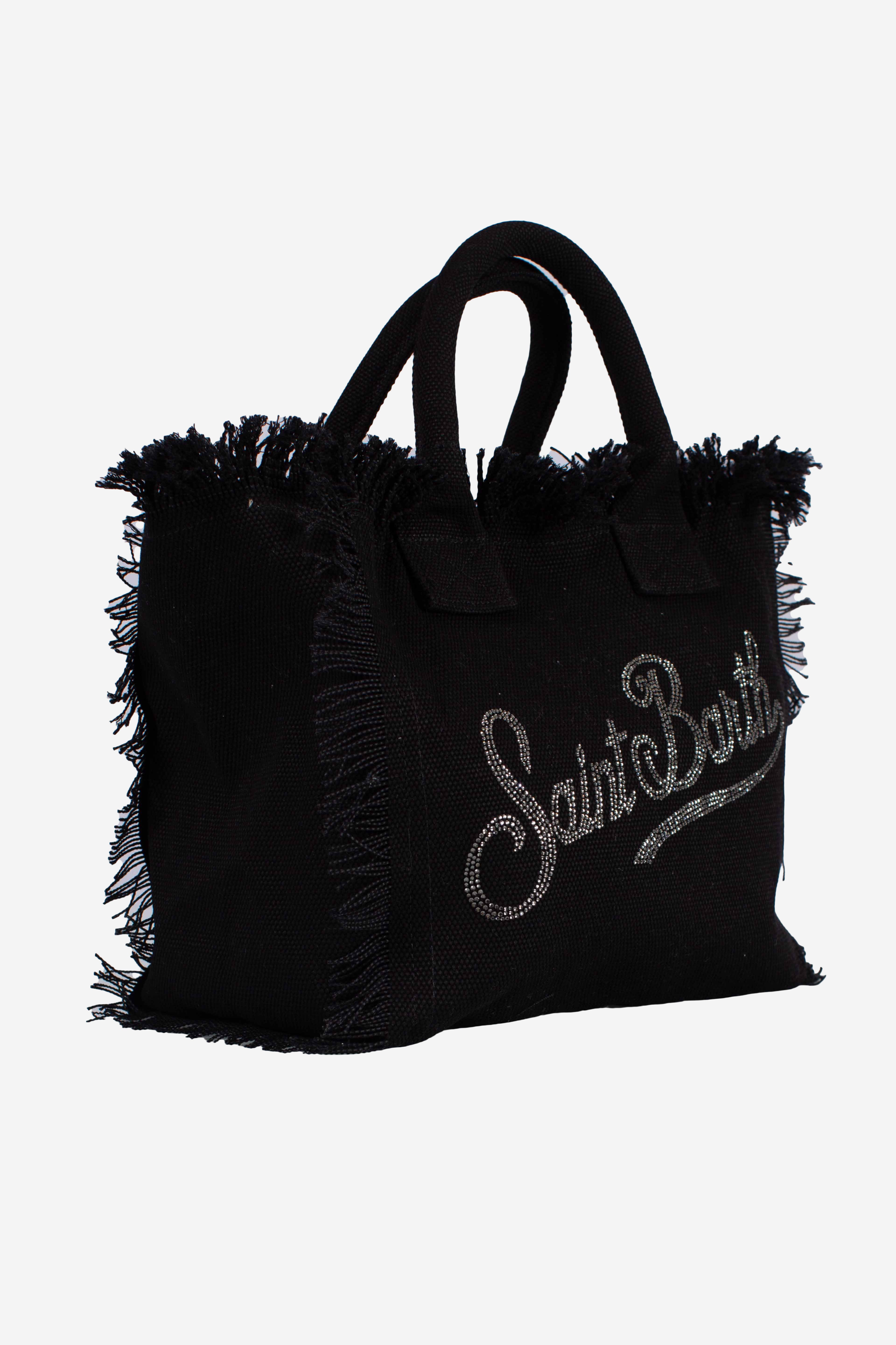 Borsa Colette in canvas rosa con logo in strass