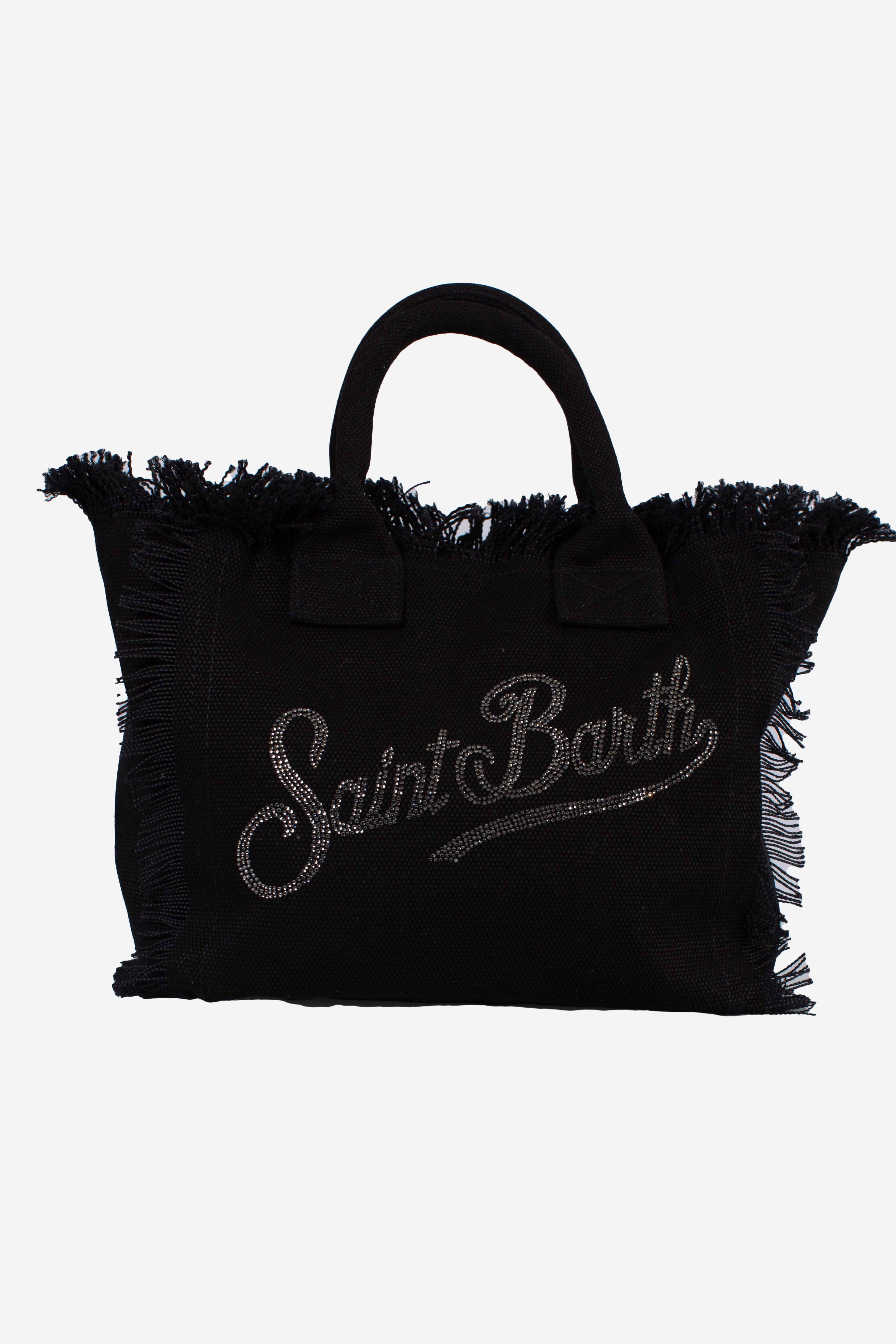 Borsa Colette in canvas rosa con logo in strass