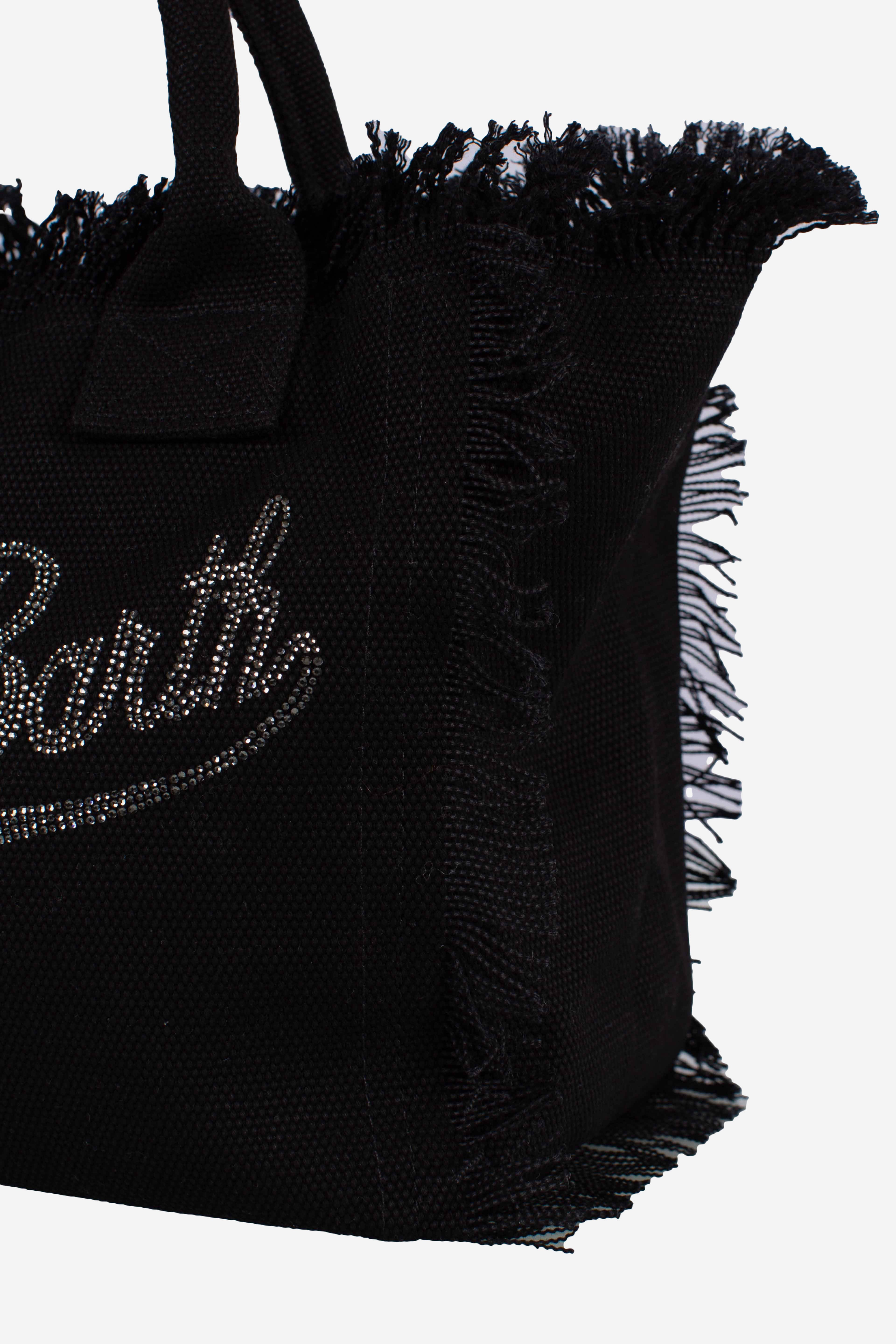 Borsa Colette in canvas rosa con logo in strass