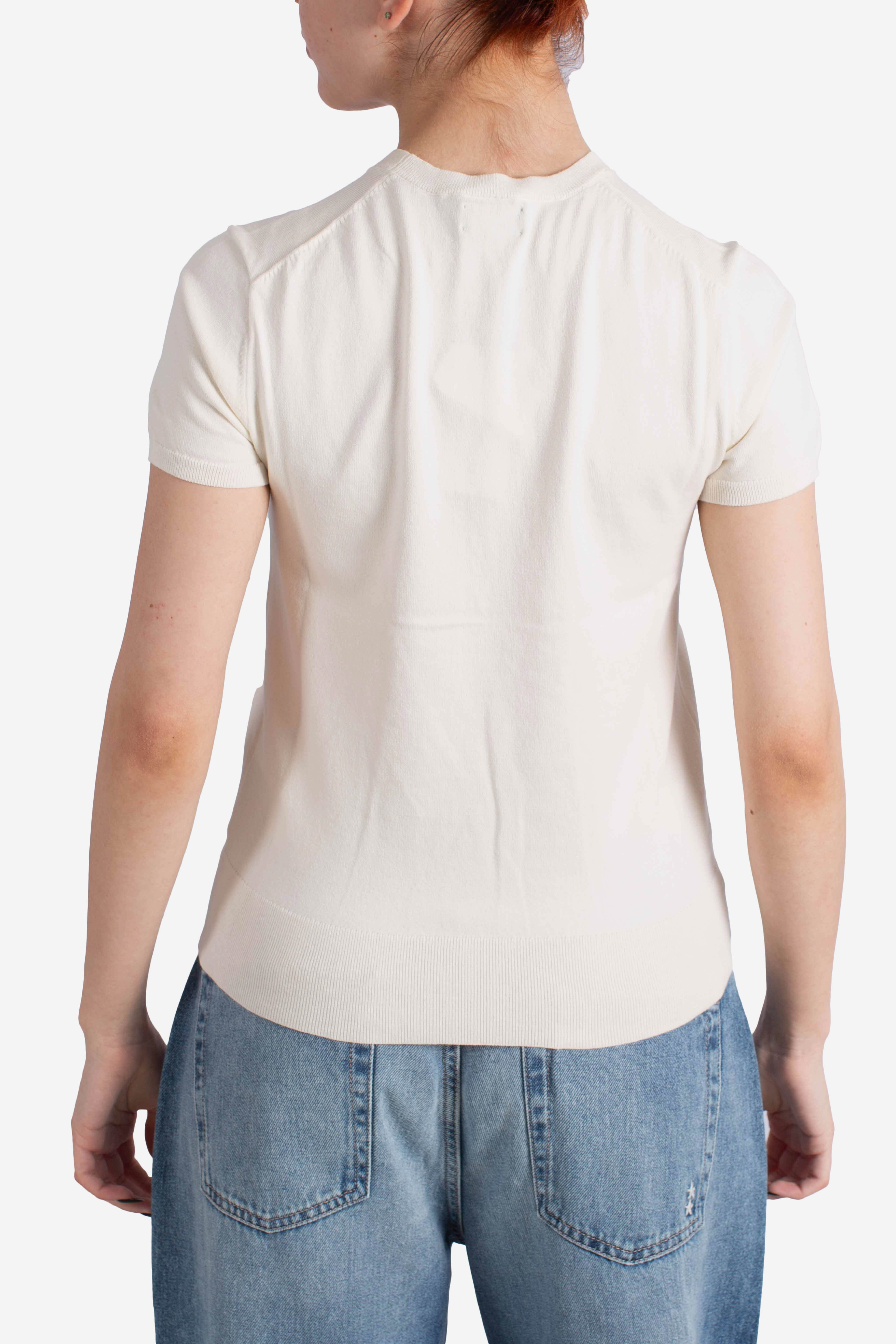 MAGLIA GIROCOLLO A MANICHE CORTE cream